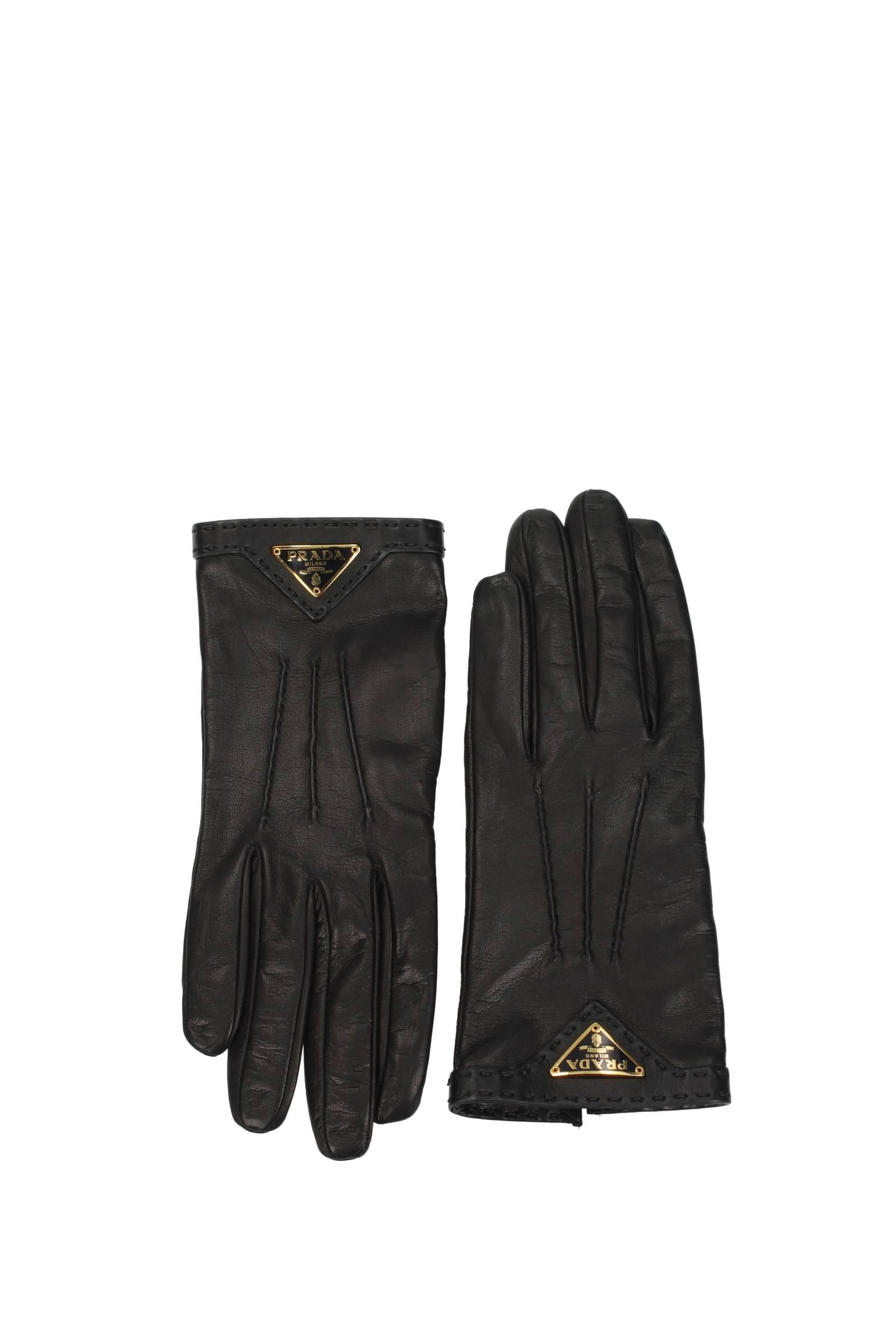 Prada Gloves Leather Black Lyst