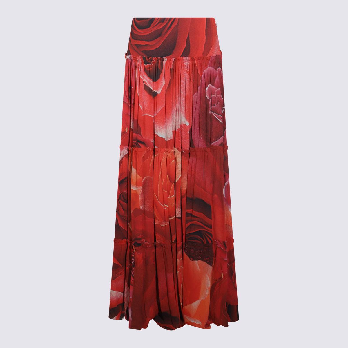 スカート Roberto Cavalli Roberto Cavalli Skirts Red Roberto Cavalli Absolutely Stunning Mermaid Flamenco Skirt