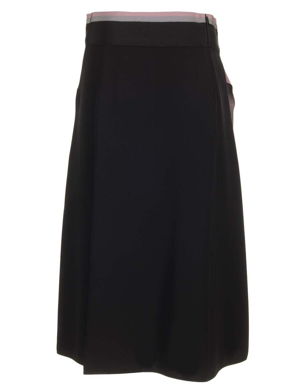 スカート FENDI BLACK STRETCH CADY SKIRT Fendi Black Stretch Cady Skirt Fendi