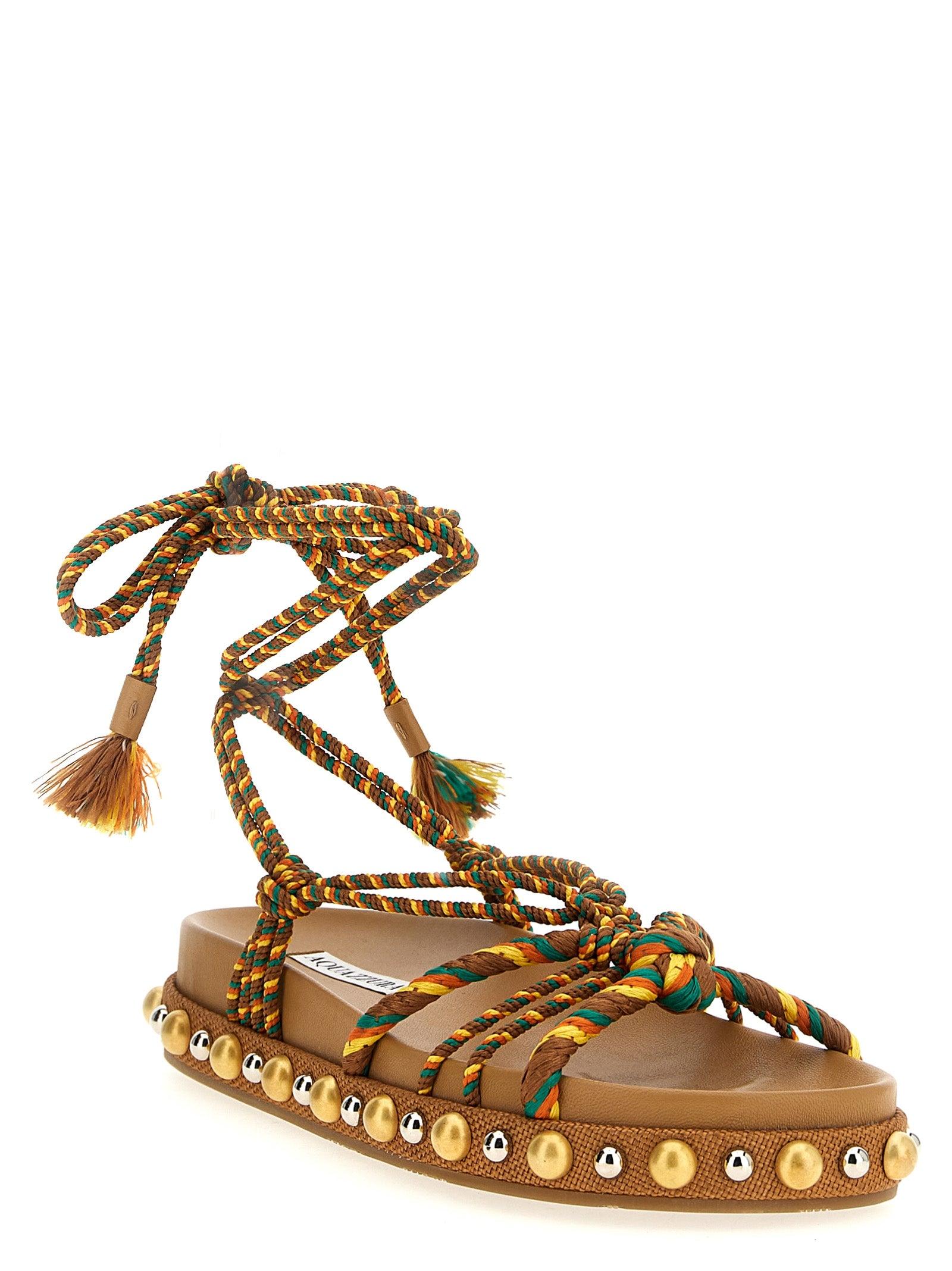 サンダル・ミュール AQUAZZURA 'Tropical' sandals Multicolor Tropical Rope embellished raffia sandals in multicoloured