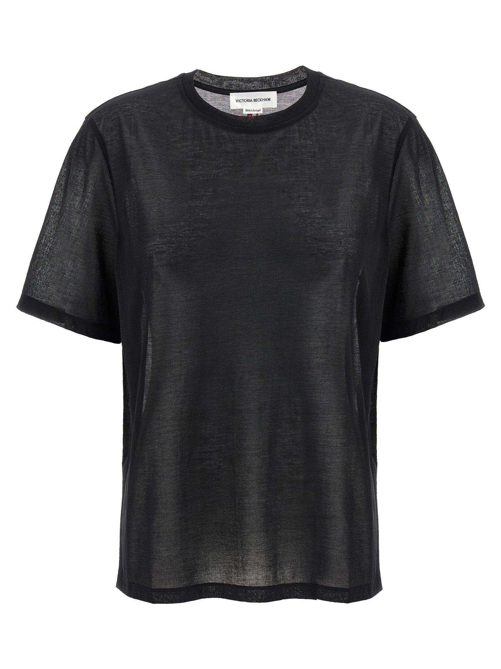 Tシャツ・カットソー VICTORIA BECKHAM Logo embroidery t-shirt Black Victoria Beckham Logo Embroidery T-Shirt in Black | Lyst