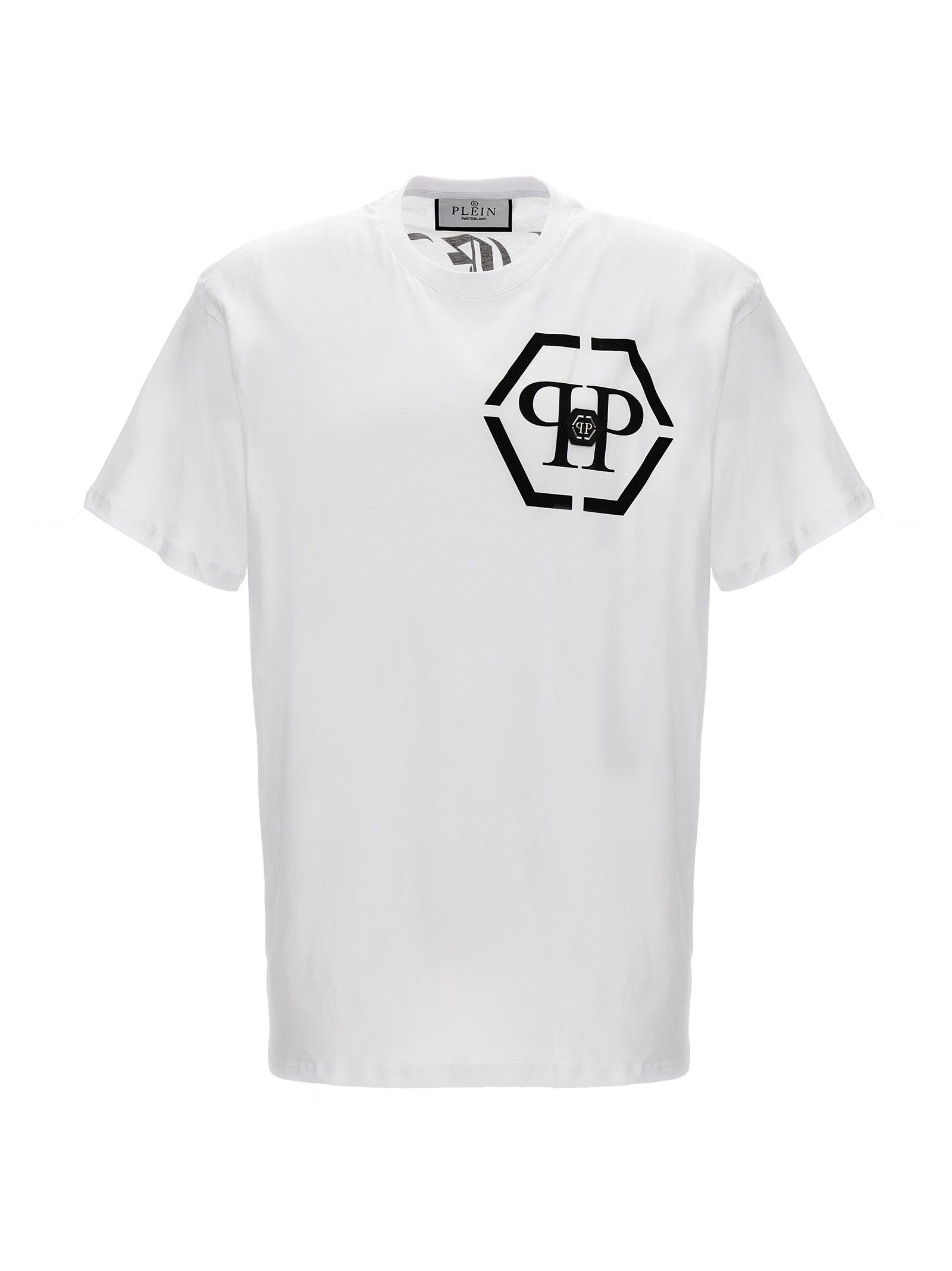 PHILIPP PLEIN ロゴ刺繍クルーネックTシャツ Philipp Plein Logo T-shirt in White for Men | Lyst
