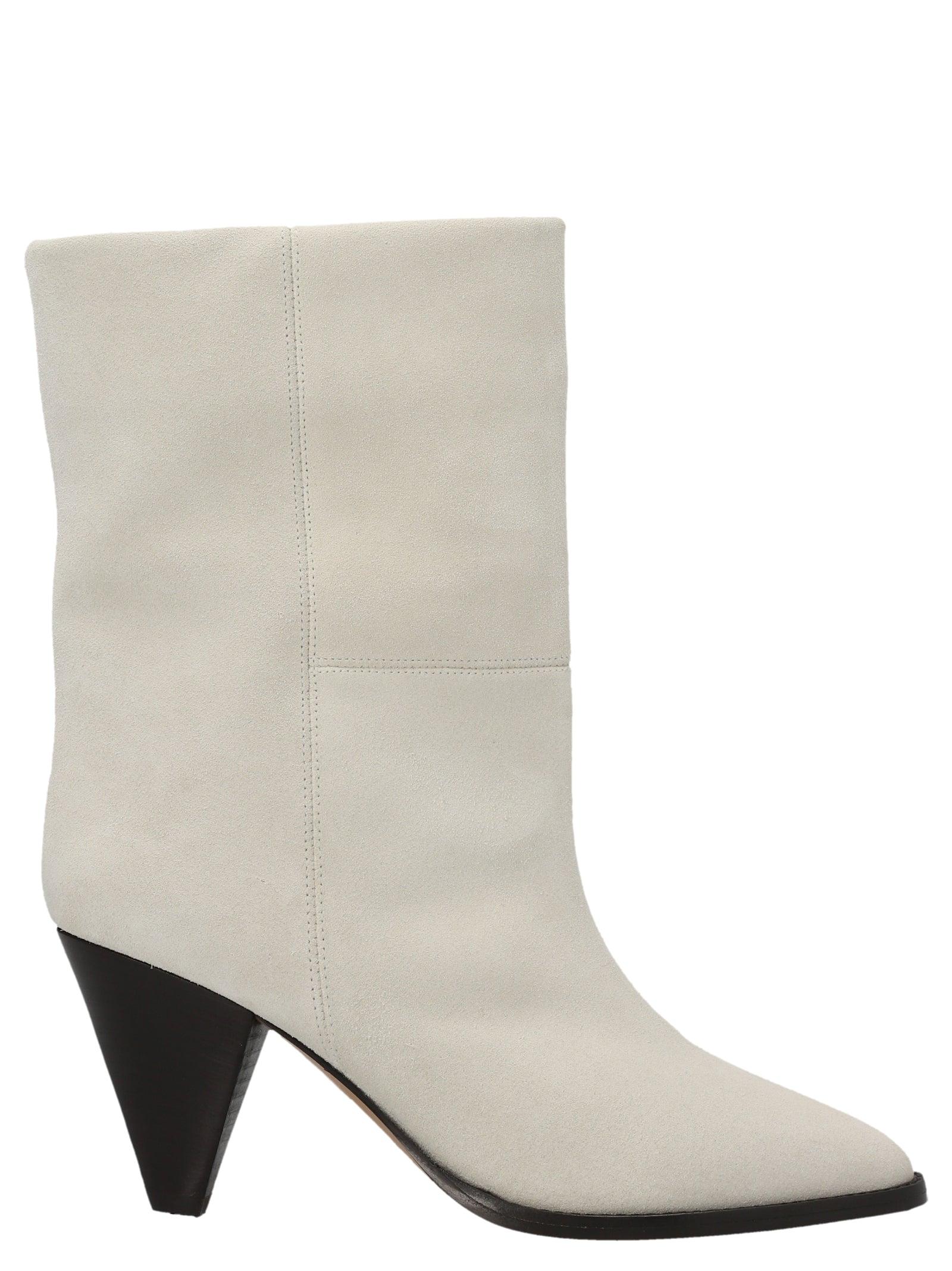 Isabel Marant Rouxa Ankle Boots in White | Lyst