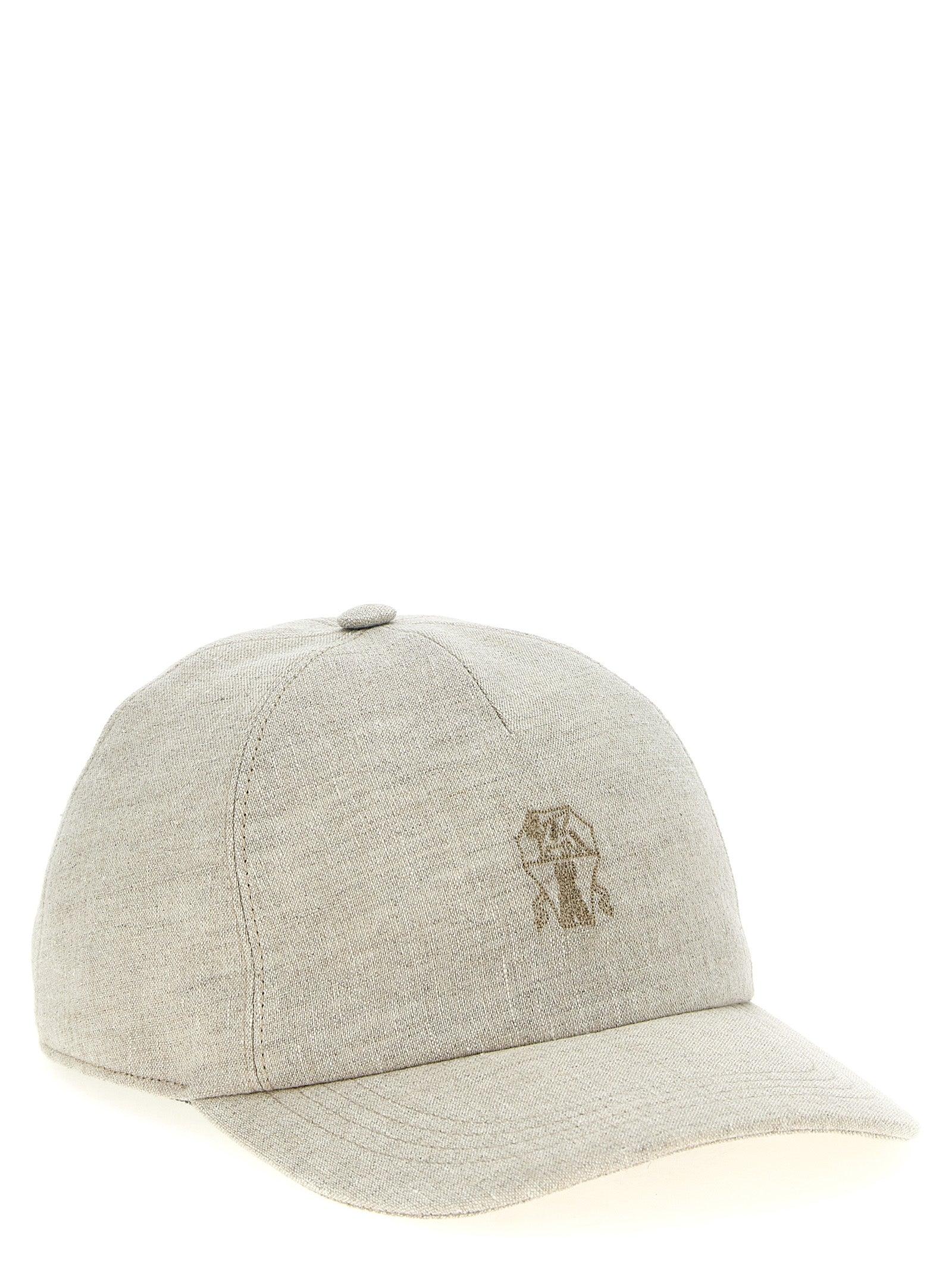 ハット BRUNELLO CUCINELLI Sparkling linen canvas baseball cap with Brunello Cucinelli Linen sparkling canvas baseball hat with