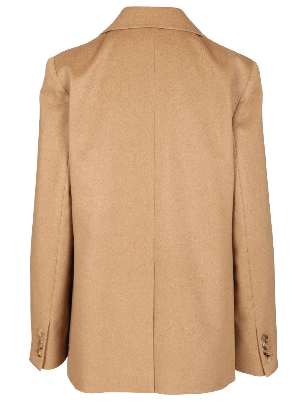 Max Mara Camel Drap Blazer Jackets in Natural | Lyst