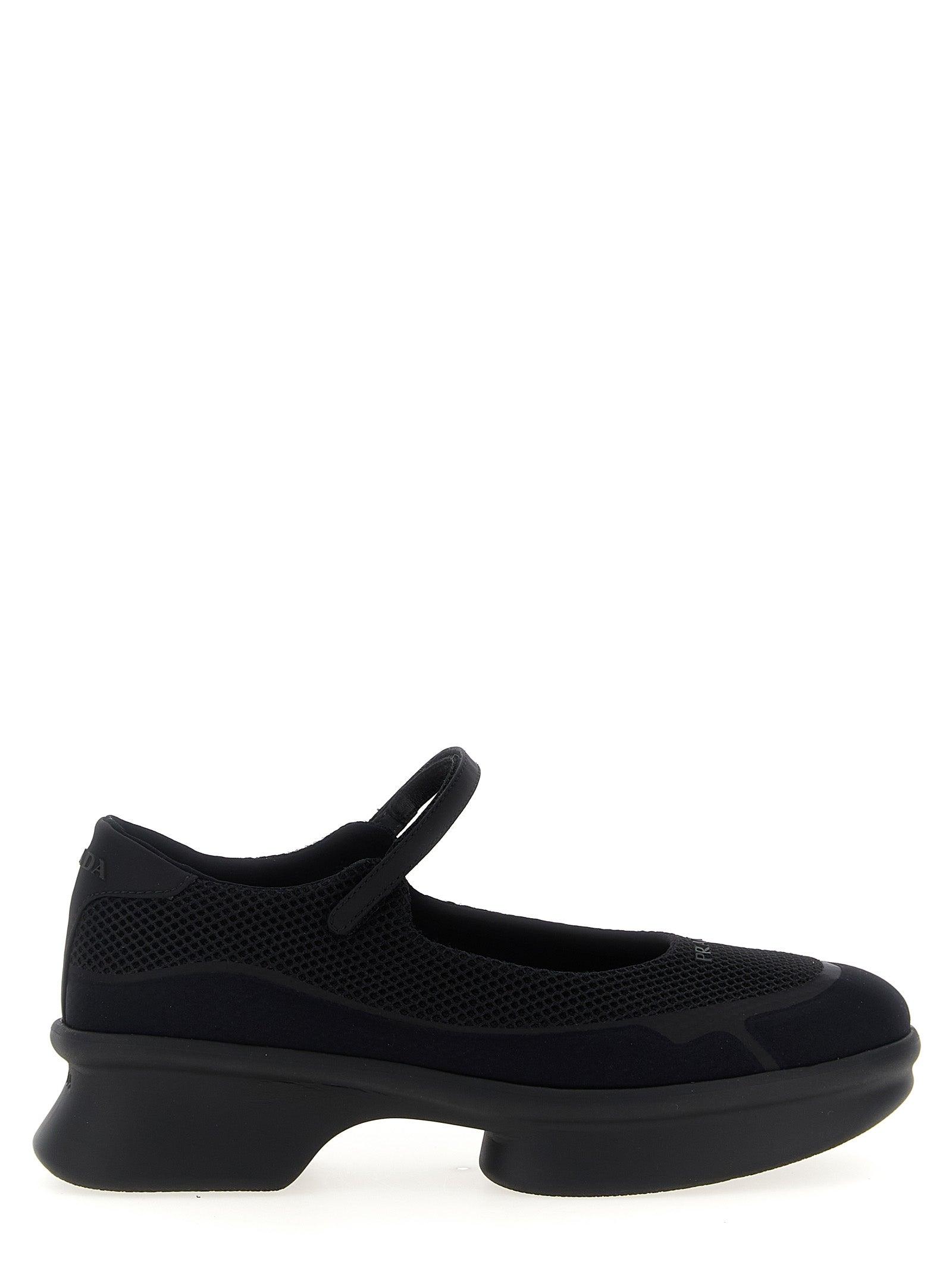 Prada Mesh Ballet Flats in Black | Lyst