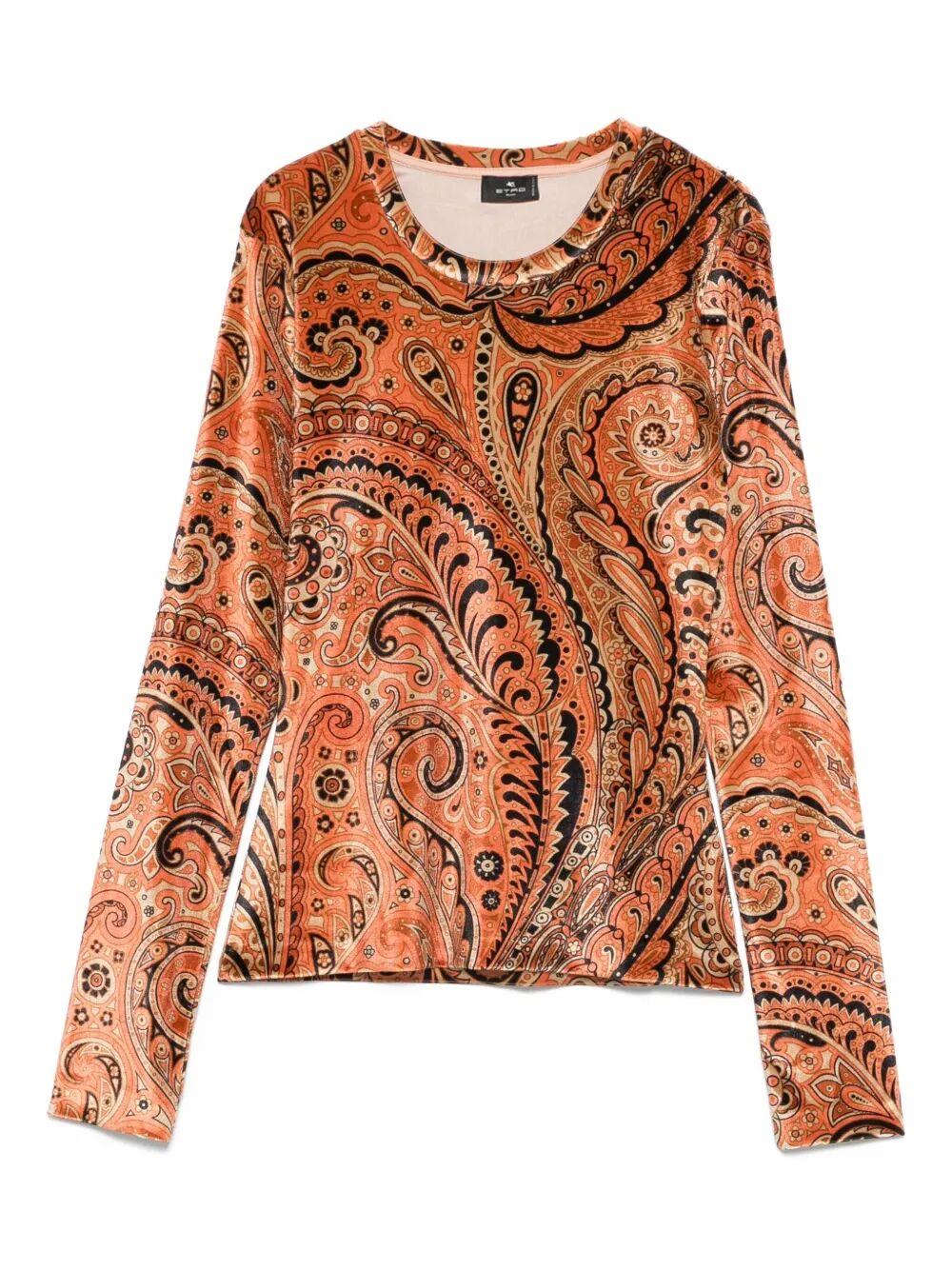 Tシャツ・カットソー Etro Long-Sleeved Top With Paisley Pattern Etro Paisley Foliage-Print Jersey Long-Sleeve Top | Neiman