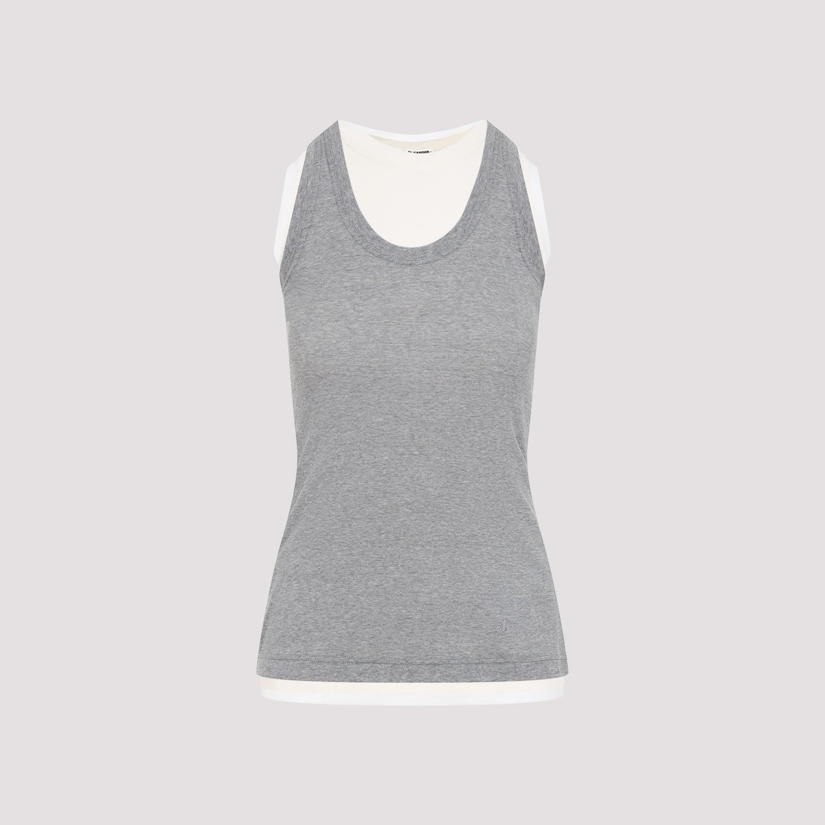 Jil Sander Fitted Sleeveless Top With Contrasting Hem Layer in