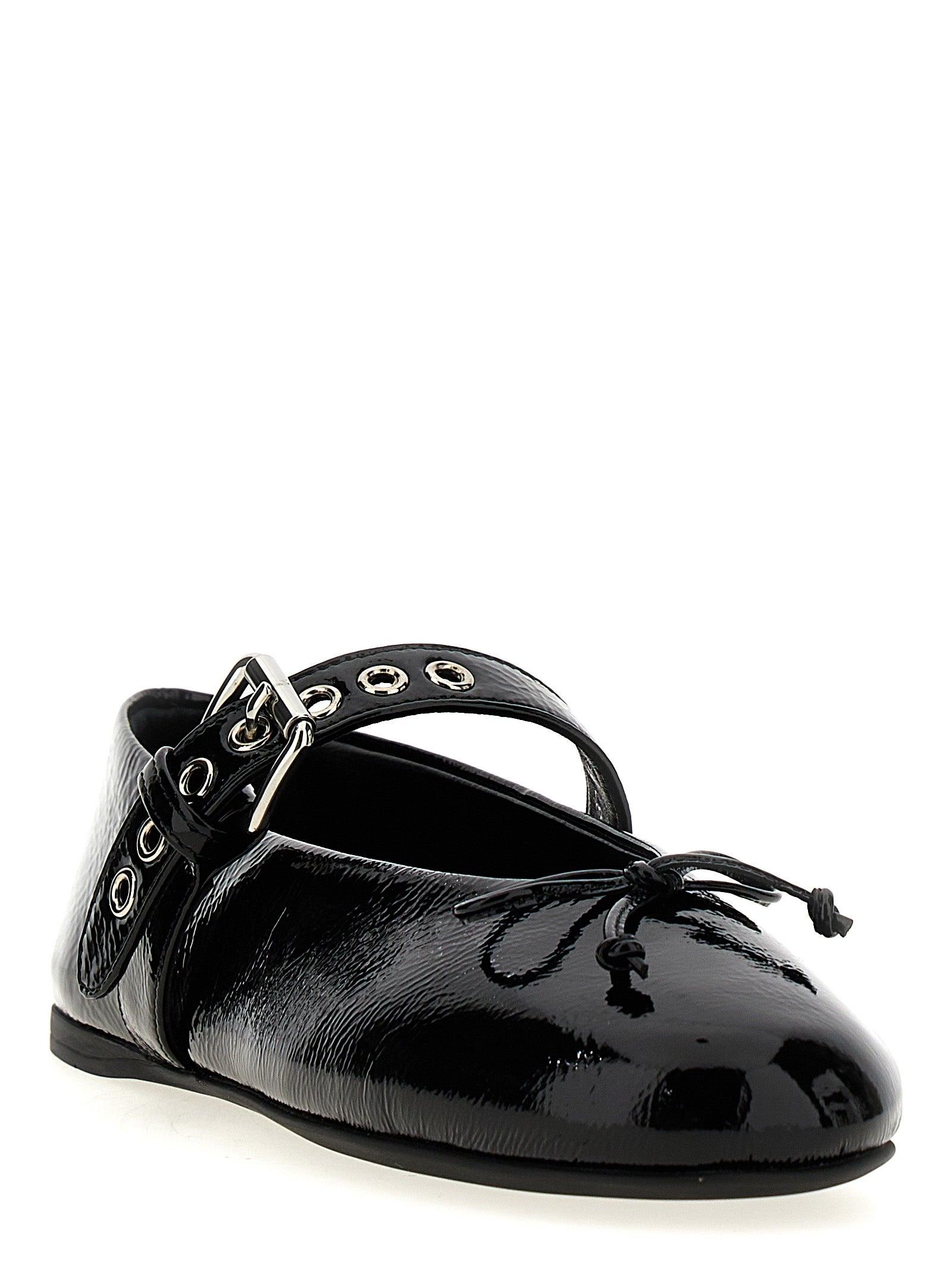 バレエシューズ Miu miu Buckle and bow ballet flats Miu Miu Buckle And Bow Ballet Flats in Black | Lyst