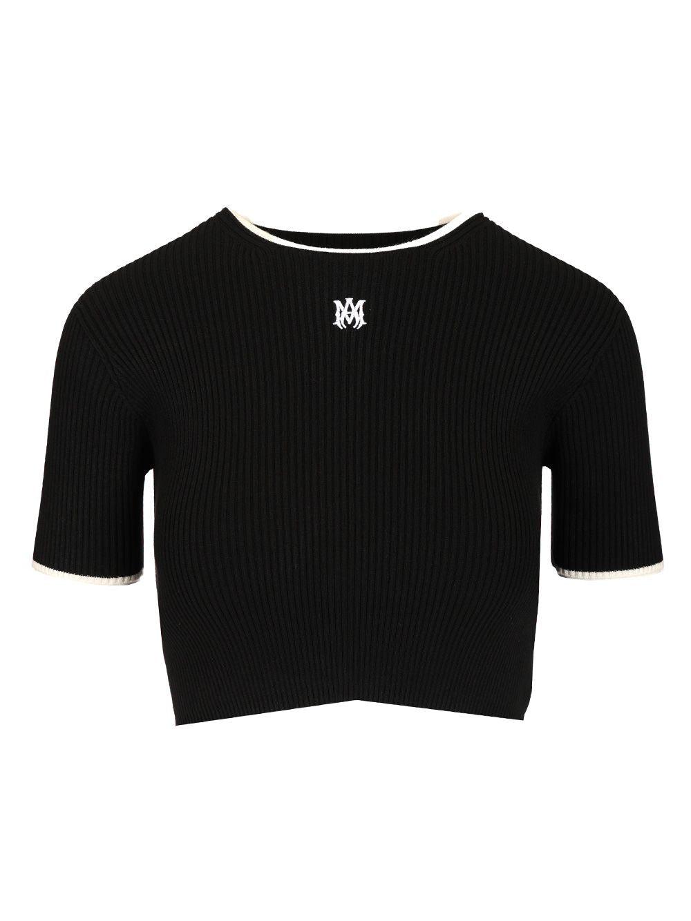 Tシャツ・カットソー AMIRI MY BABY CROPPED T-SHIRT White 'MA' Embroidered Baby T-shirt by AMIRI on Sale