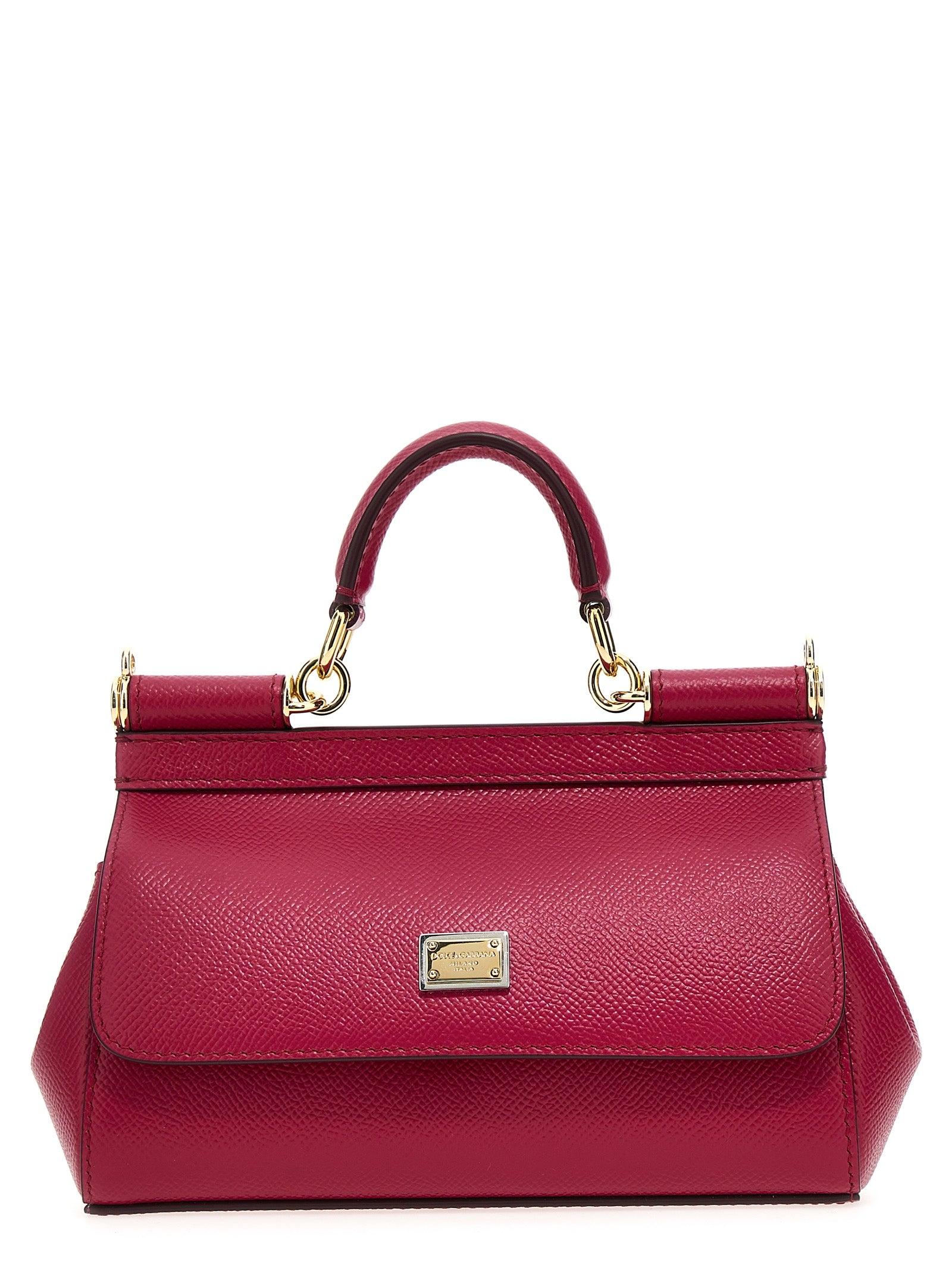 Dolce & Gabbana Sicily Small Handbag Hand Bags Fuchsia in Red