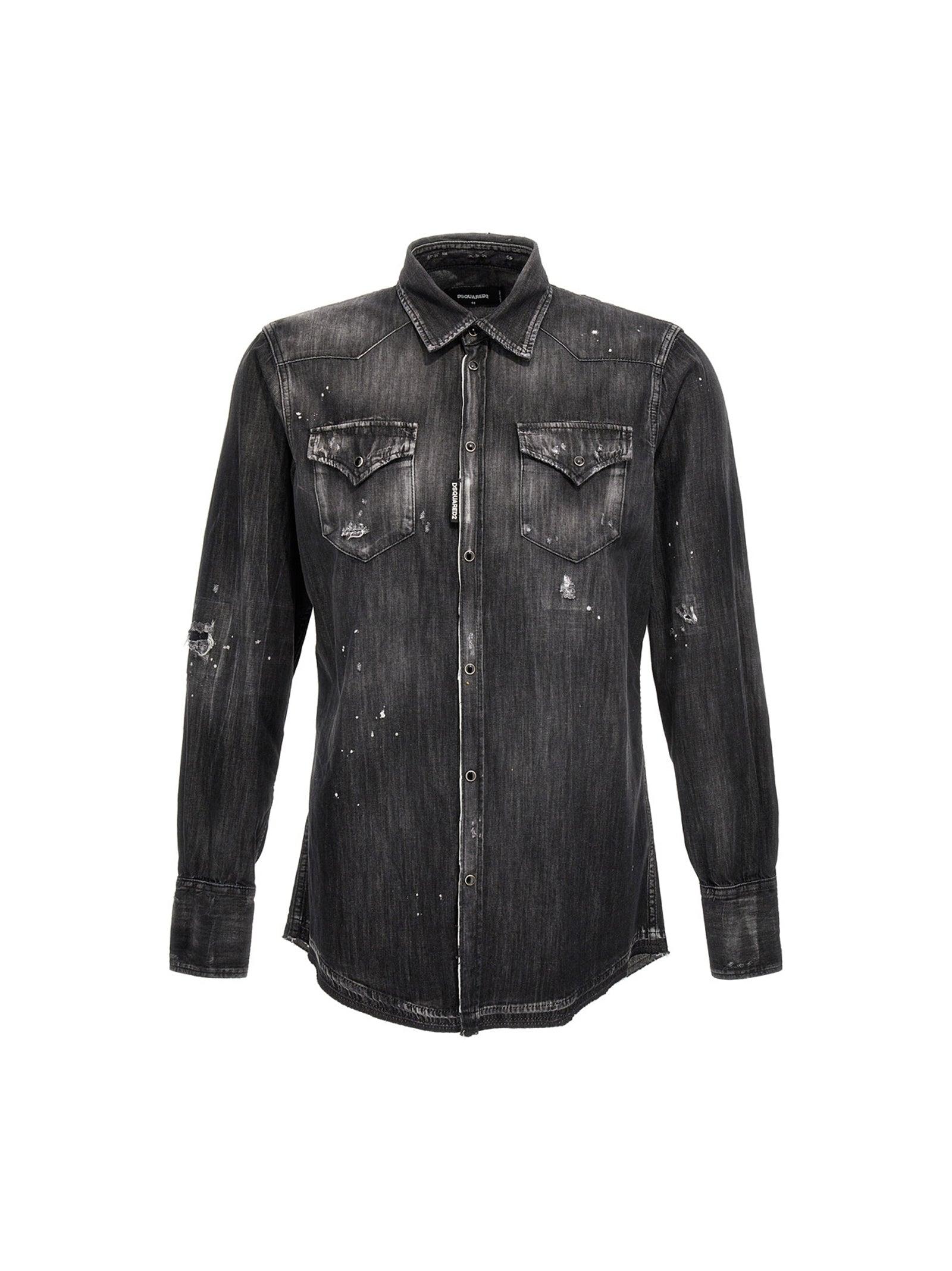 DSquared² Classic Western Shirt, Black in Gray for Men Lyst