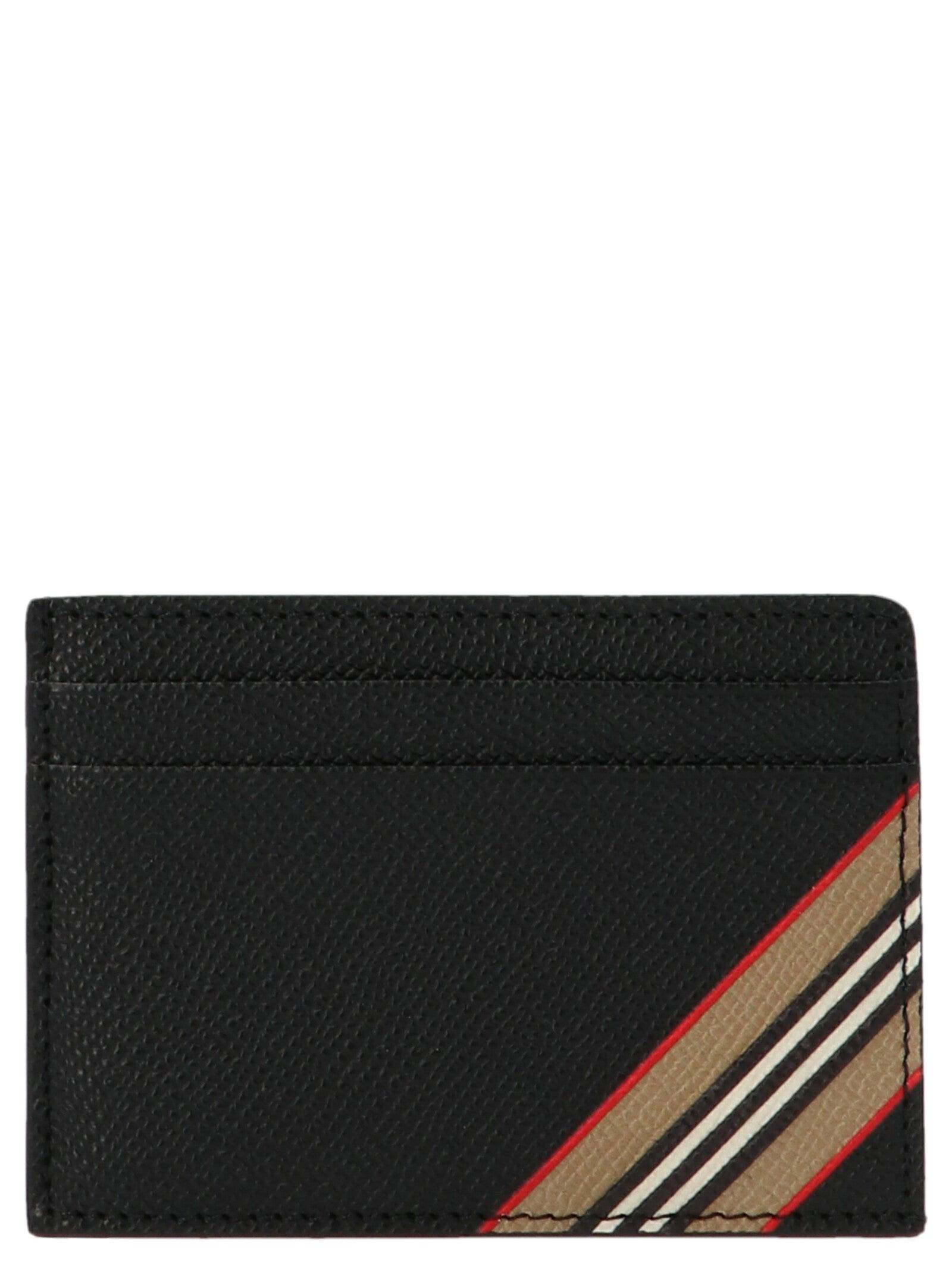 Burberry Icon-stripe Grained Leather Card Holder (Wallets and Small Leather  Goods,Cardholders)