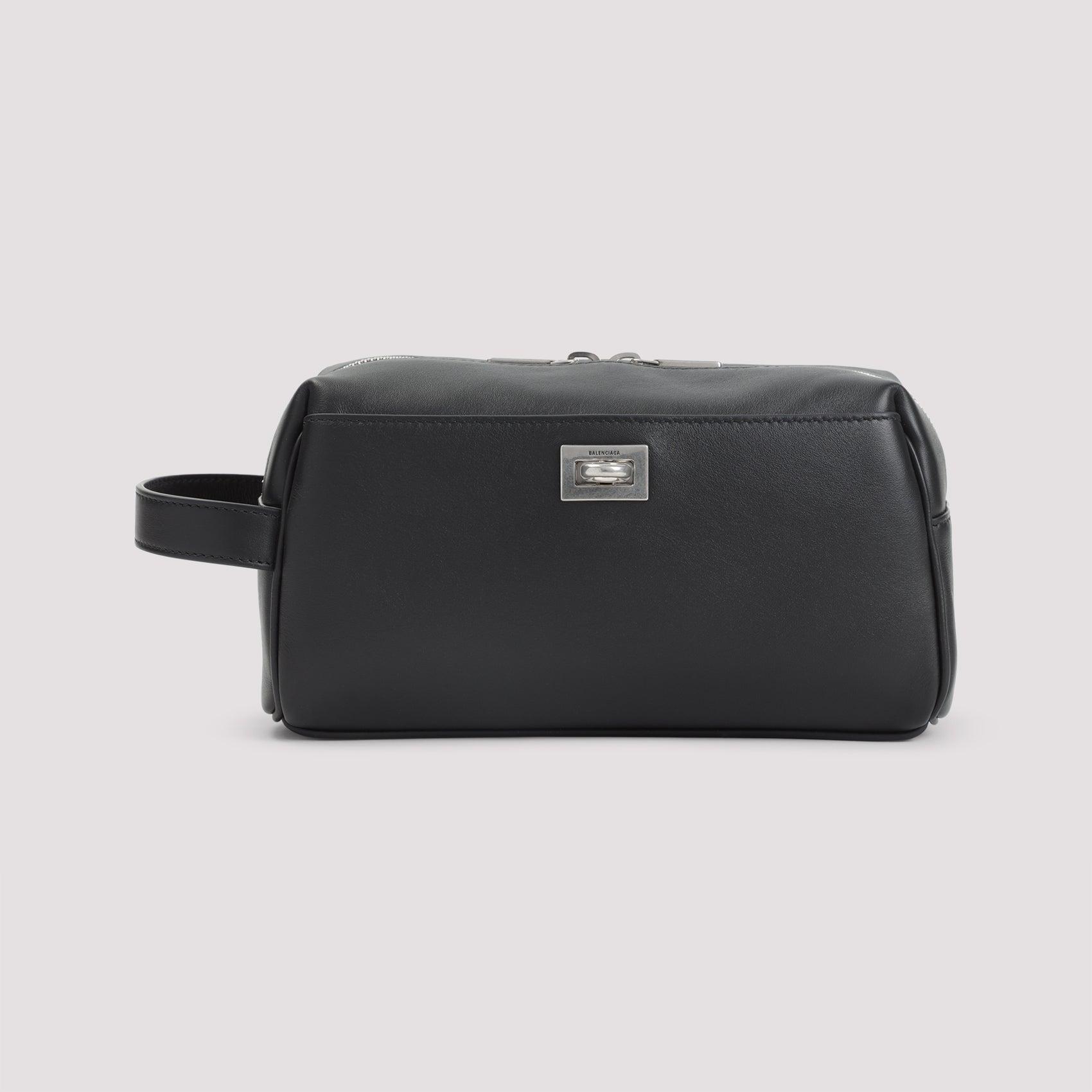 バッグ Balenciaga BB Accessory Poach Leather Bb Soft Flap Bag - Balenciaga - Leather - Black