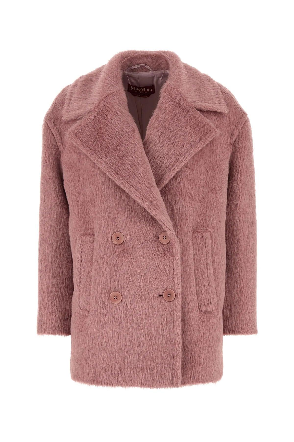 コート Max Mara Studio White eco fur Slam coat Max Mara Studio White Eco Fur Slam Coat – LOZURI®