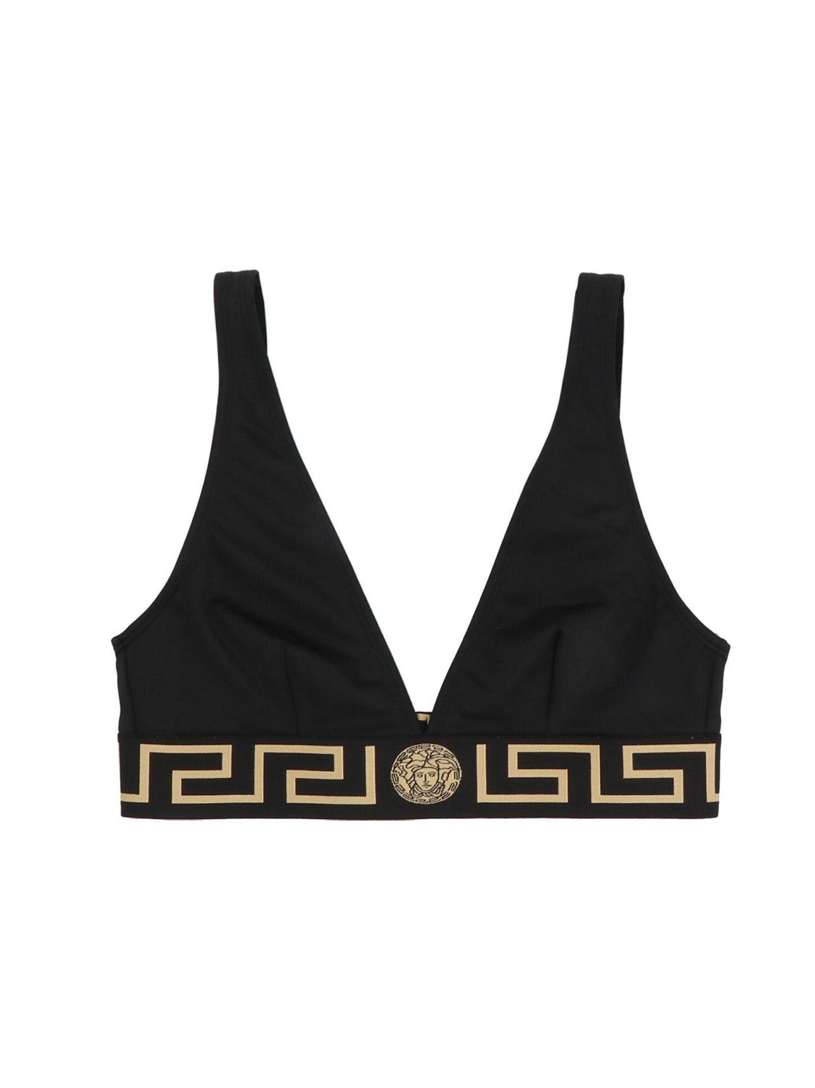 Versace 'greca E Medusa' Bikini Top in Black | Lyst