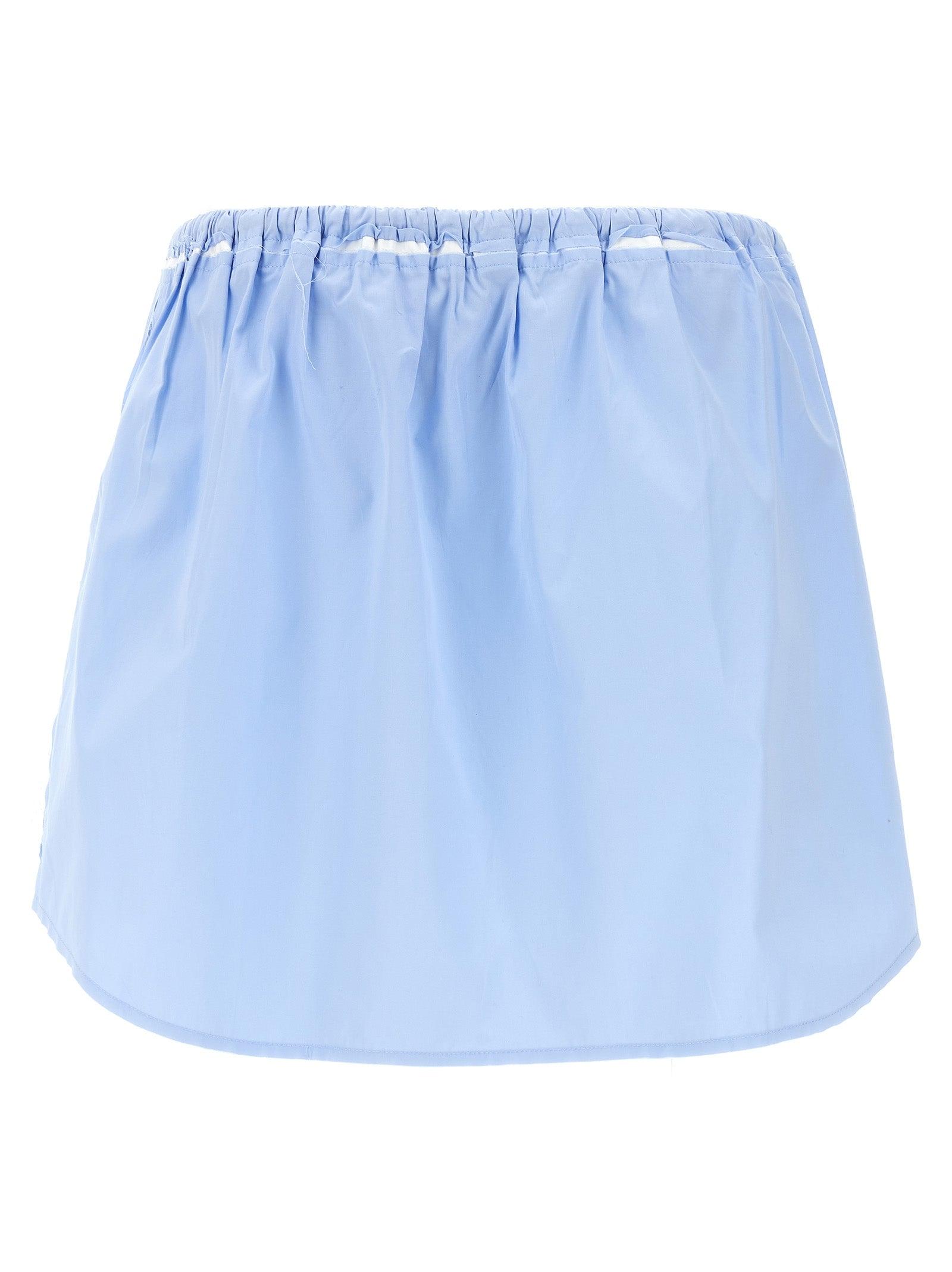 スカート MIU MIU Mini logo skirt Light Blue Miu Miu Mini Logo Skirt in Blue | Lyst