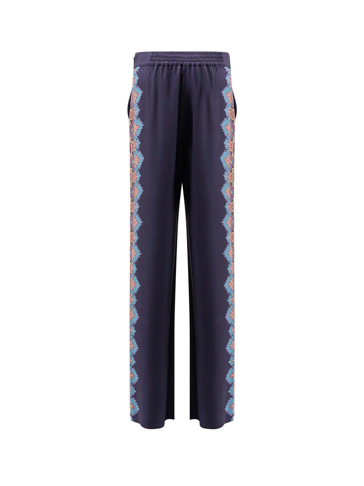 パンツ ETRO Embroidered stretch jersey pant Etro - Paisley jersey wide-leg pants Etro