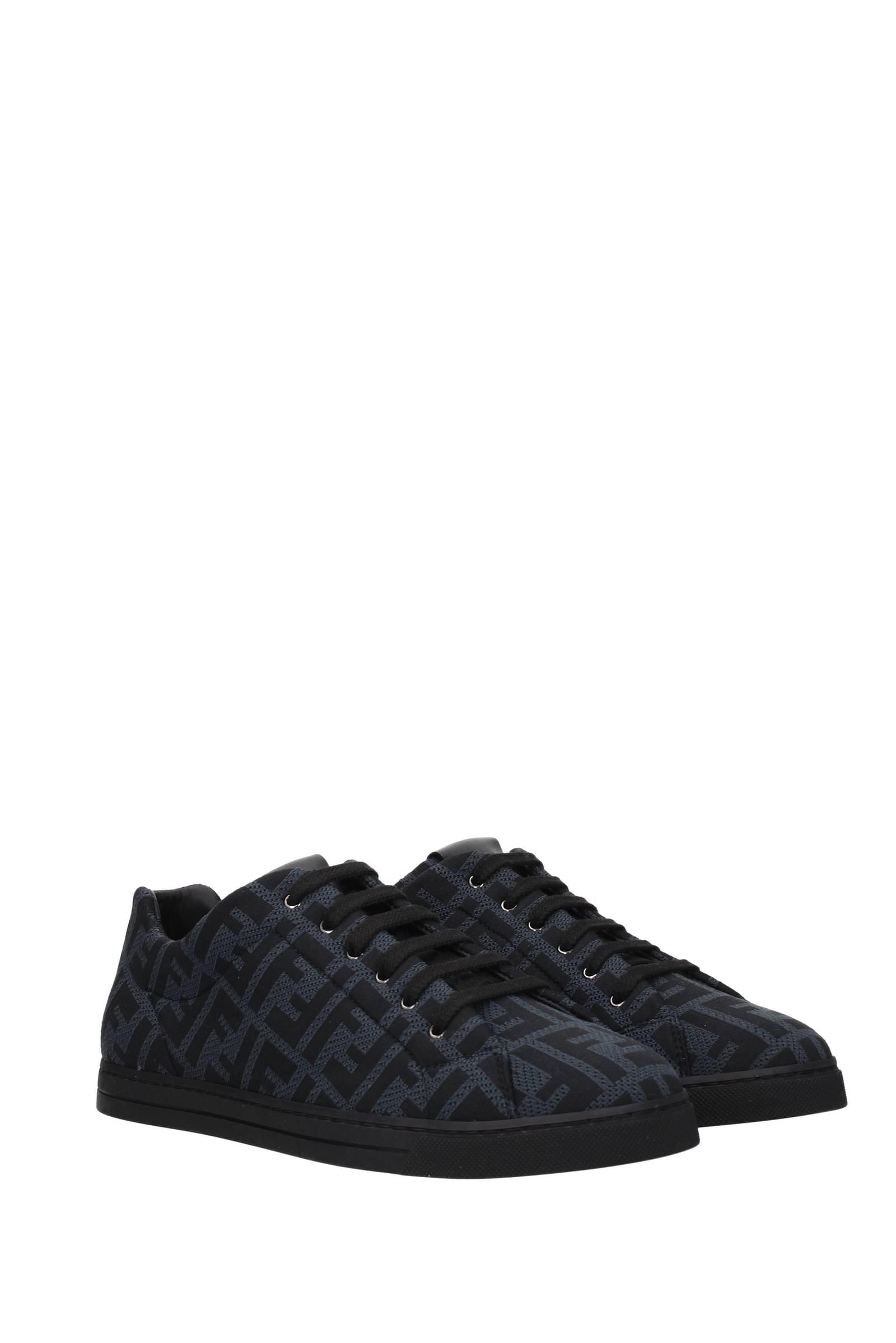Fendi black cheap fabric sneakers