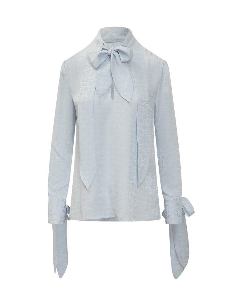 【送料&関税込】Givenchy Pastel Light Blue Silk Blouse Givenchy Pastel Light Blue Silk Blouse | italist