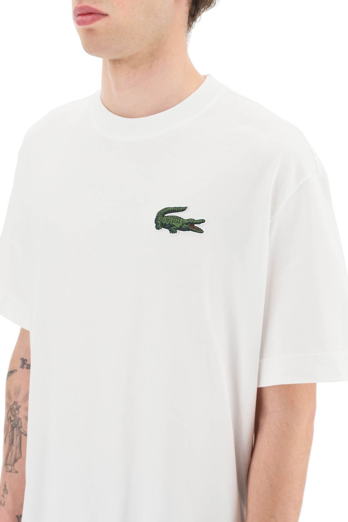 Lacoste Organic Cotton T-shirt With Macro Logo in White for Men | Lyst