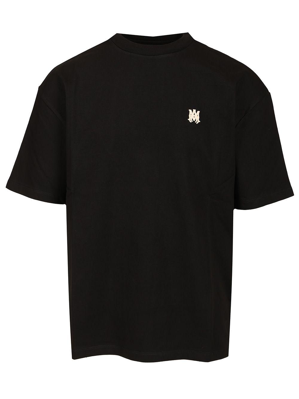Amiri Ma スケーターロゴ刺繍クルーネックTシャツ Amiri Ma Skater Logo Embroidered Crewneck T-Shirt in Black