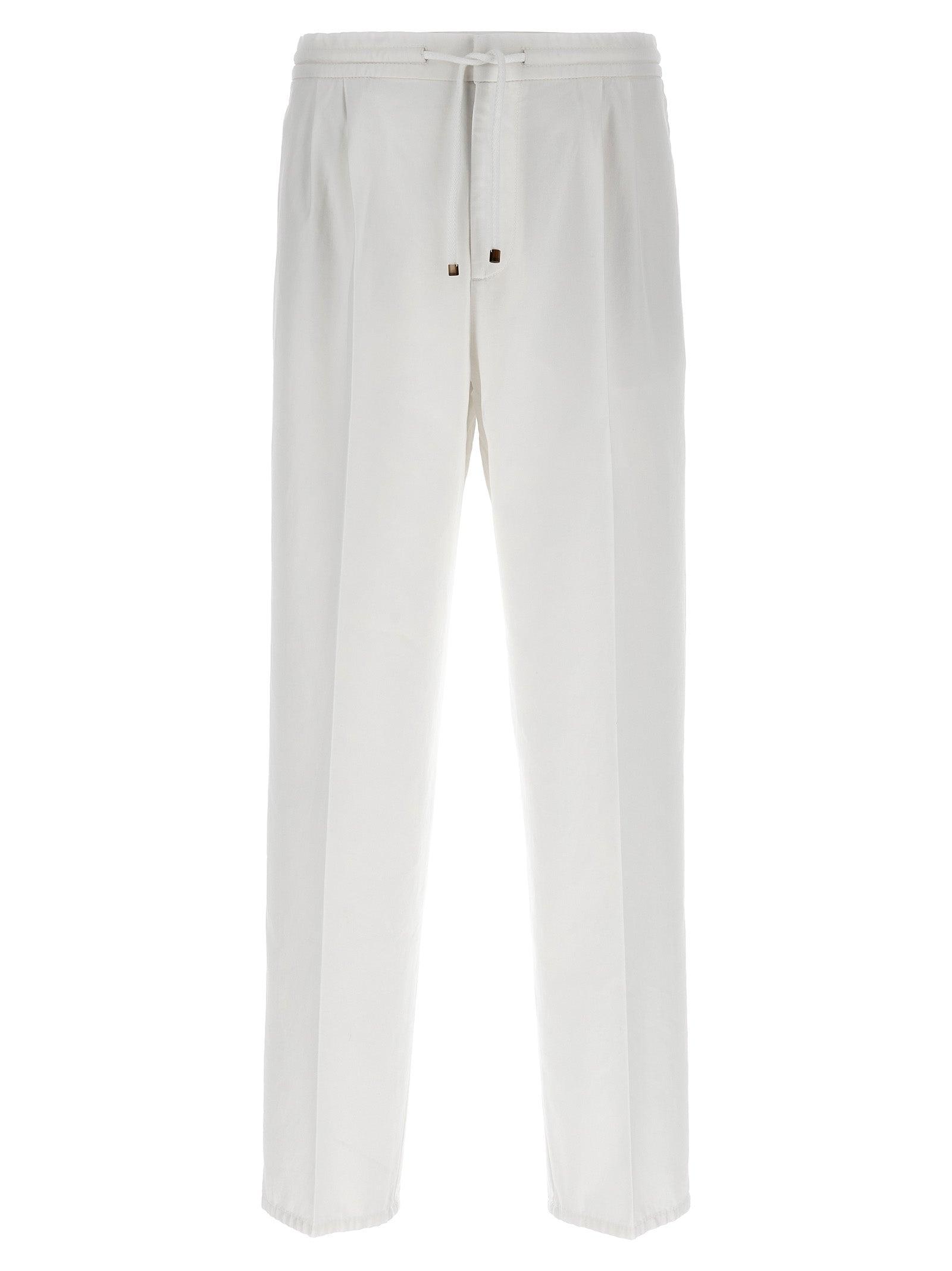 Brunello Cucinelli Cotton Drawstring Pants in White for Men Lyst UK