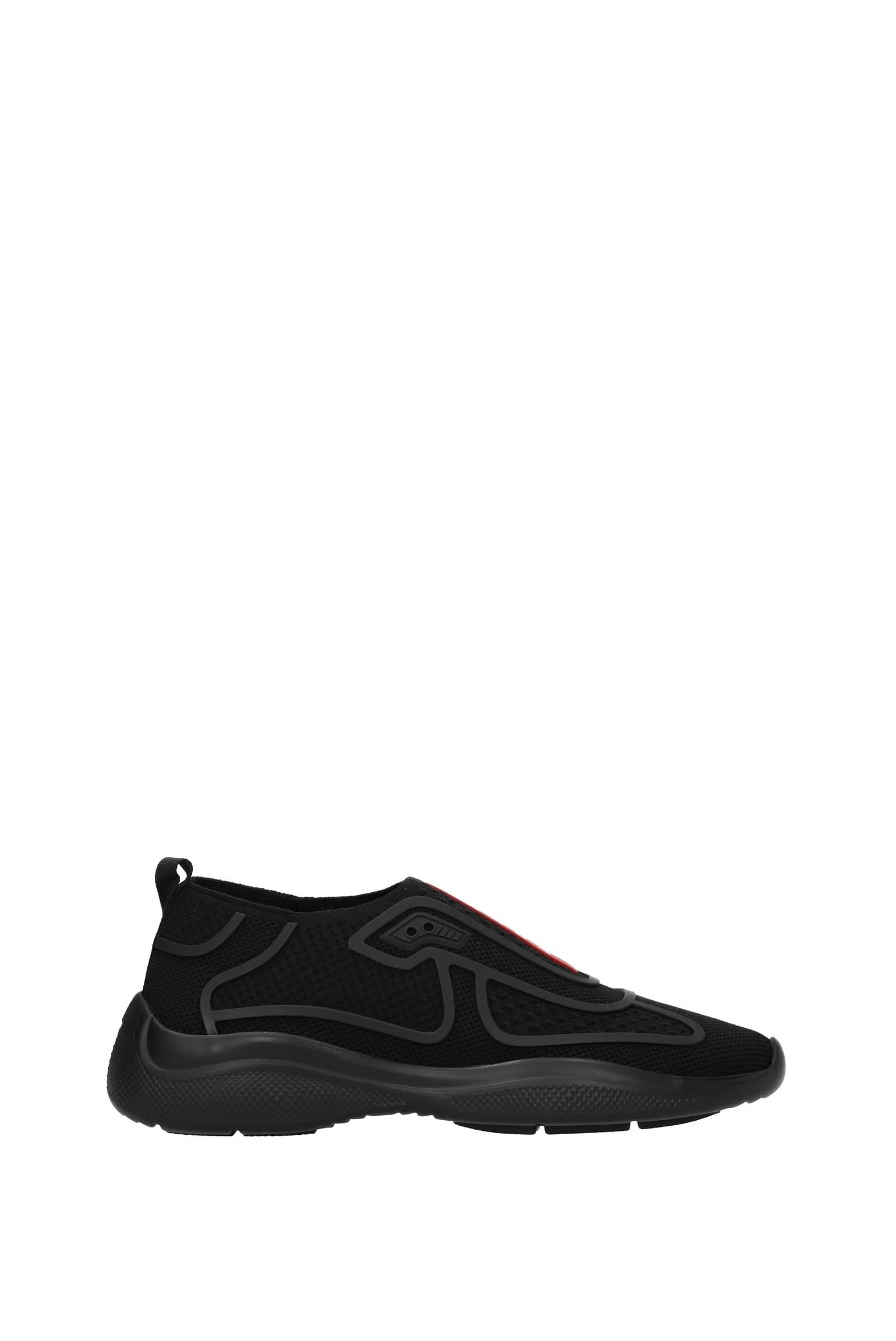 Prada Sneakers Fabric Black | Lyst
