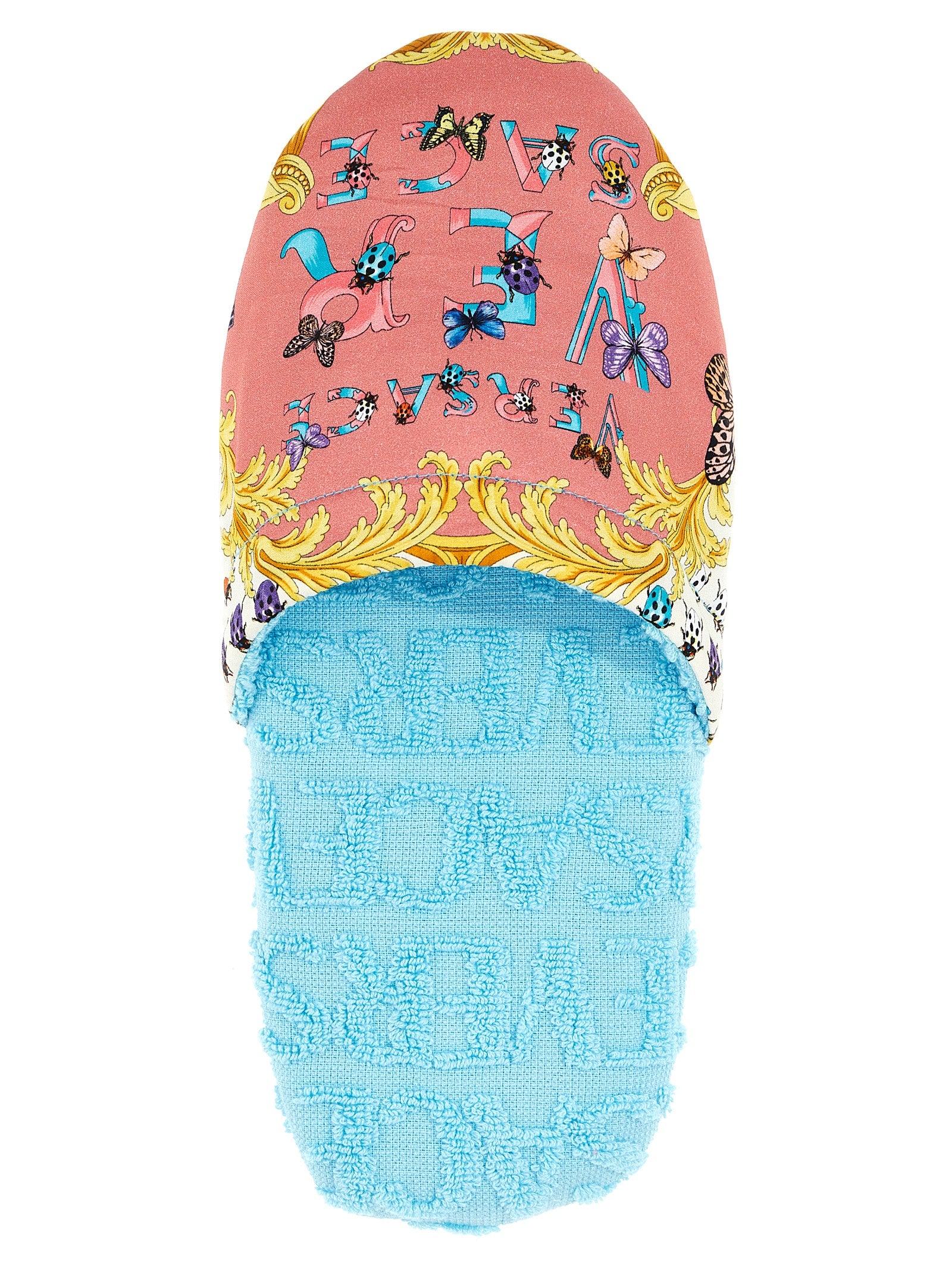 Versace Butterflies & Ladybugs' Capsule La Slippers Bedroom Linen And Nightwear in Blue |