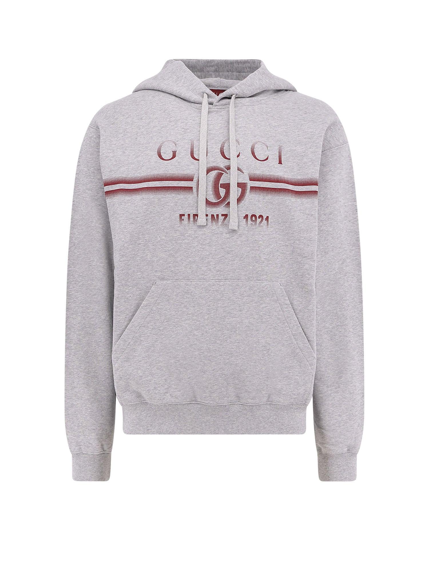 GUCCI Side Line Logo Hoodie 現行タグ グレー Cotton jersey embossed sweatshirt in grey | GUCCI® US