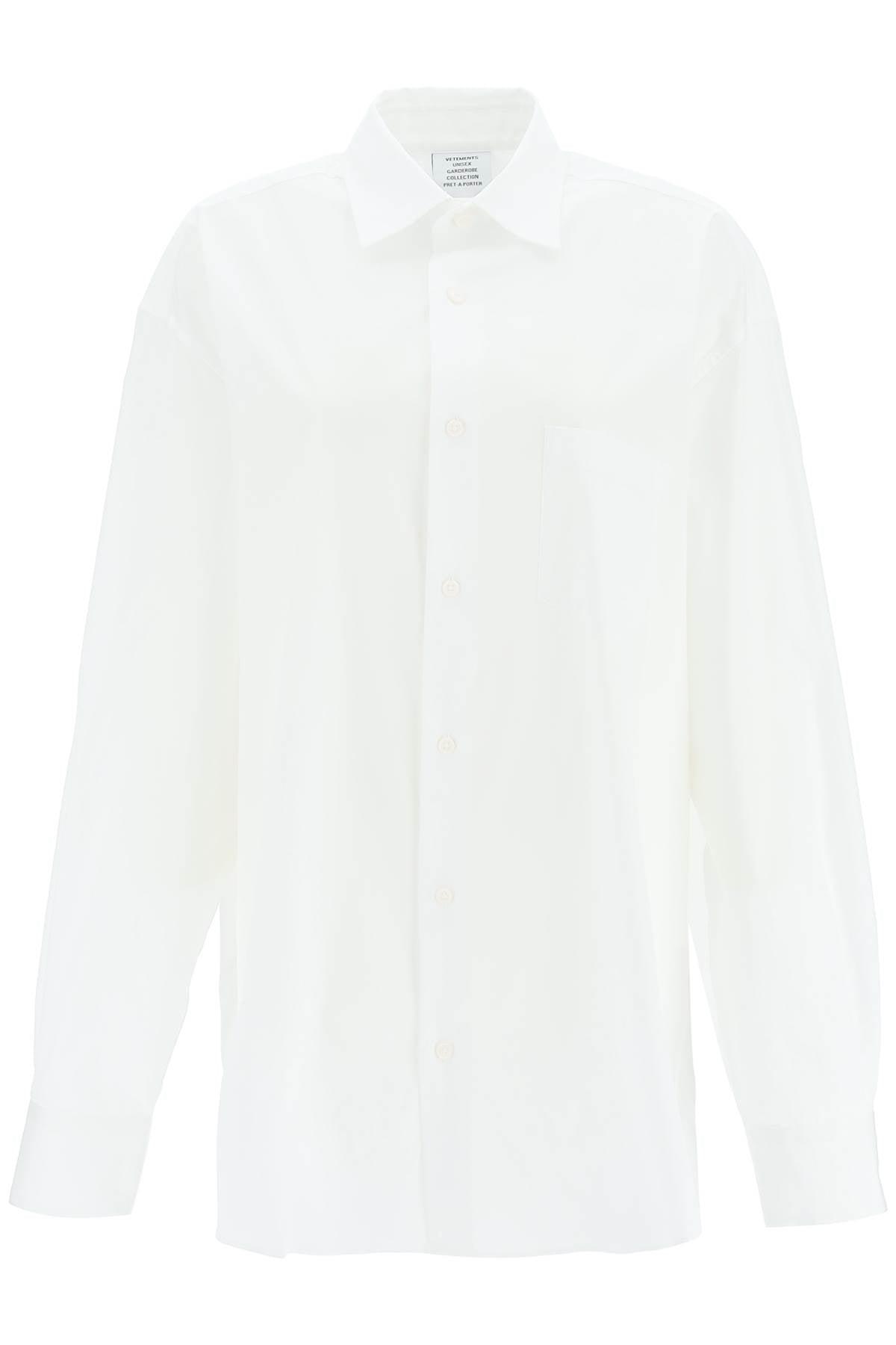 Vetements Oversized Shirt With Back Logo in White | Lyst