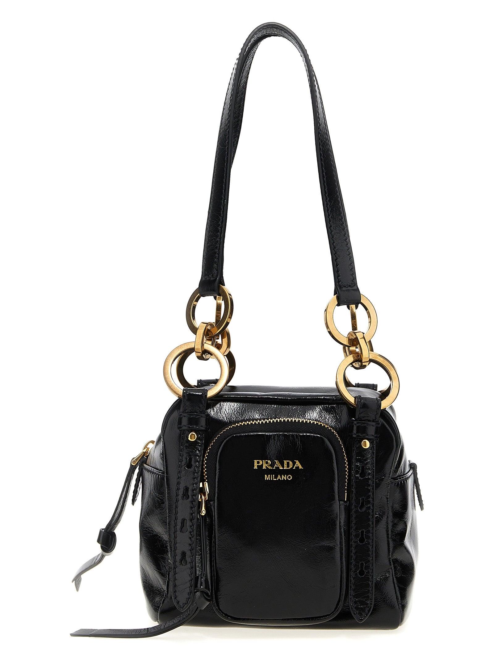 ハンドバッグ PRADA 'Dangle' top case Prada 'Dangle' Top Case in Black | Lyst