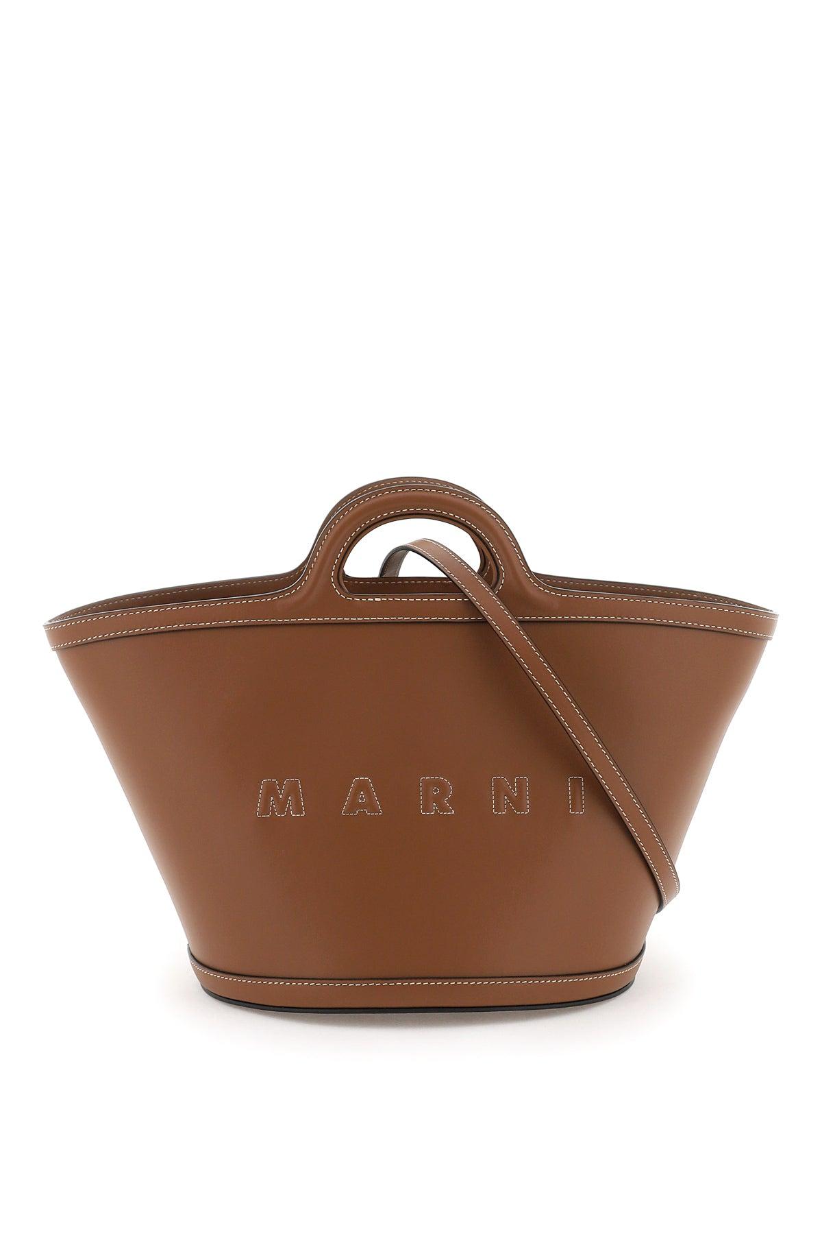 Marni Leather Small Tropicalia Bucket Bag in Brown | Lyst