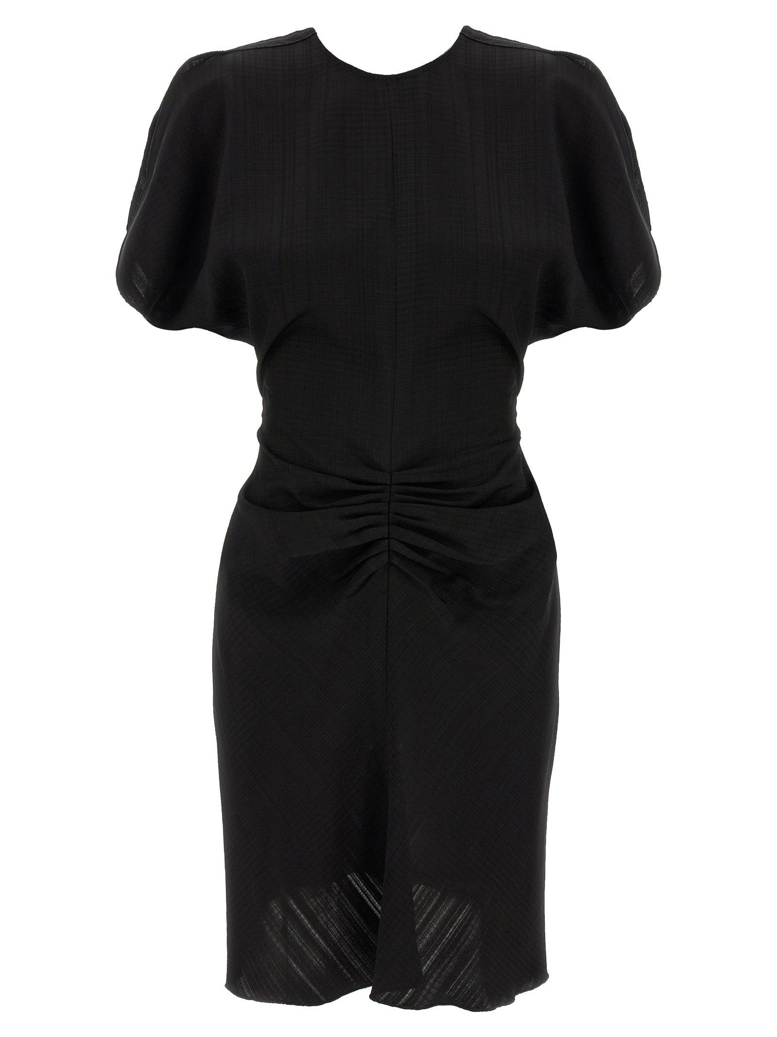 Victoria Beckham 'Gathered Waist Mini' Dress in Black | Lyst