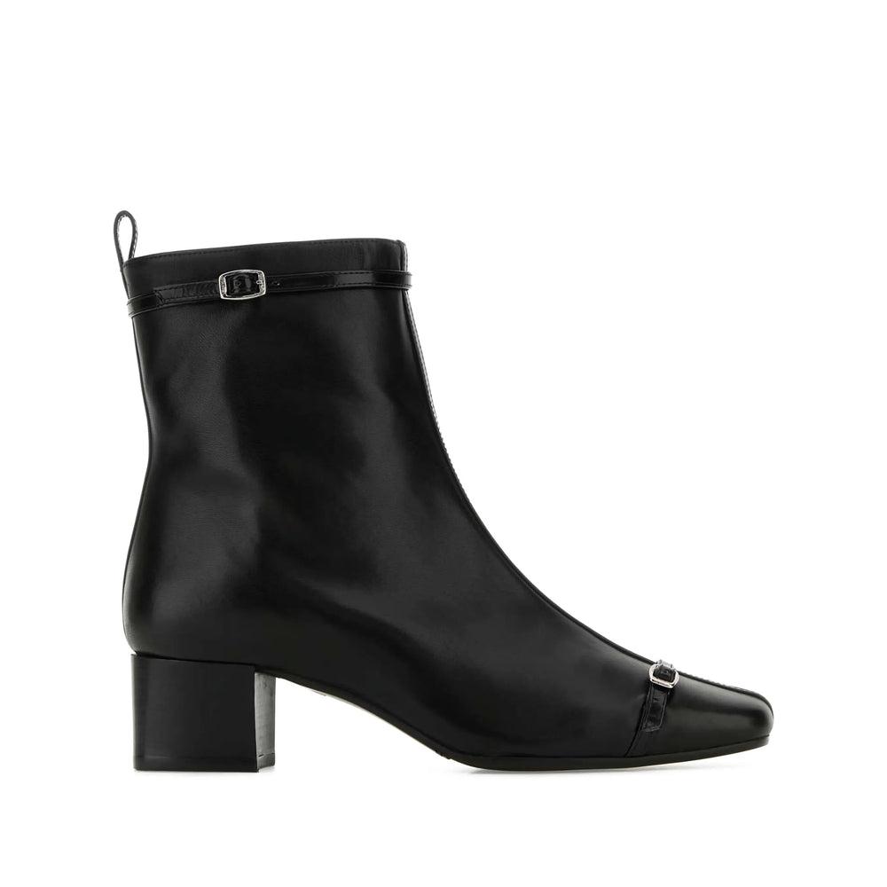 ショートブーツ・ブーティ CAREL PARIS Woman Flat ankle boots Black 211931 Carel Paris 50mm decorative-buckle Ankle Boots | Black