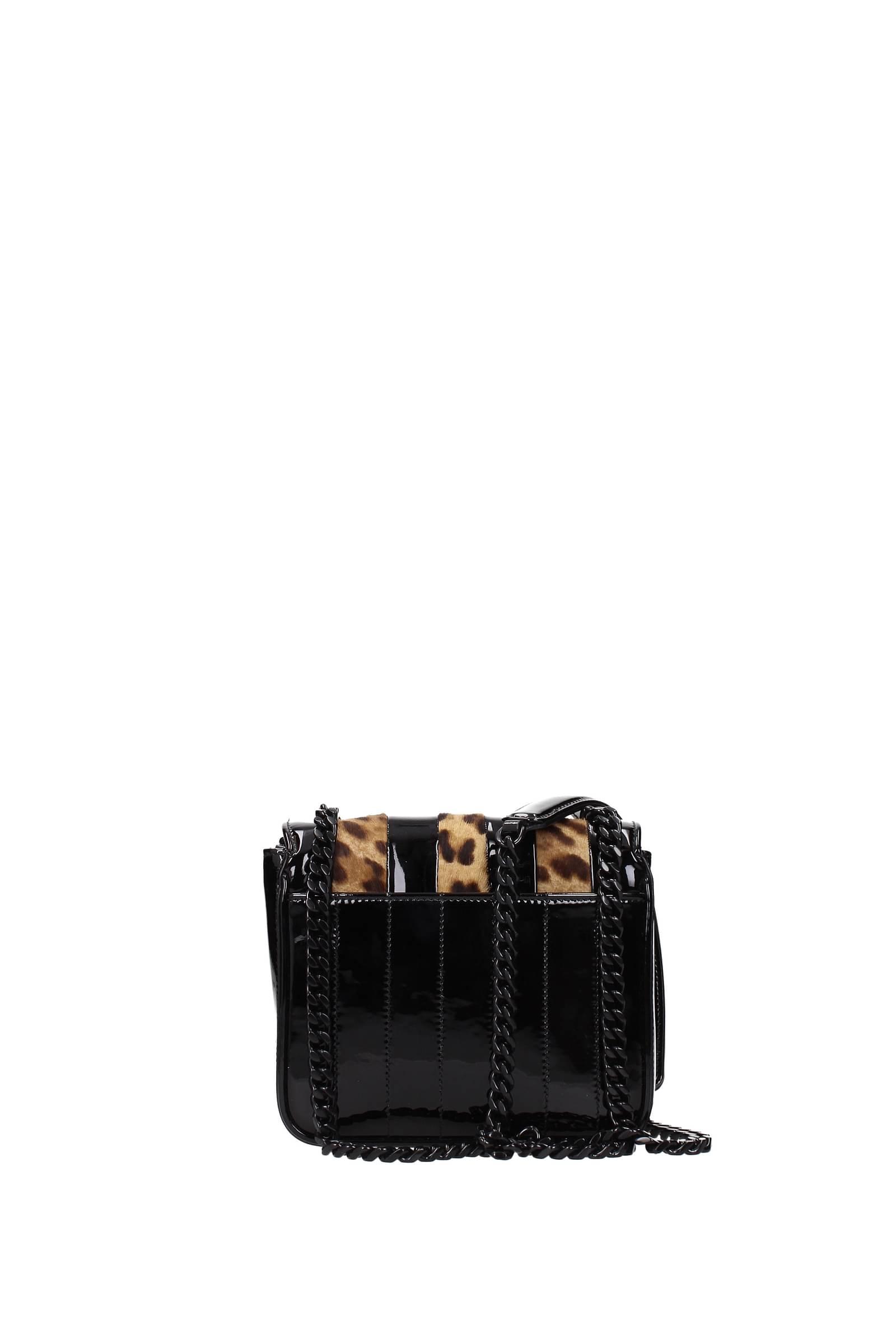 Crossbody Bag Vicky Patent Leather Black Leopard
