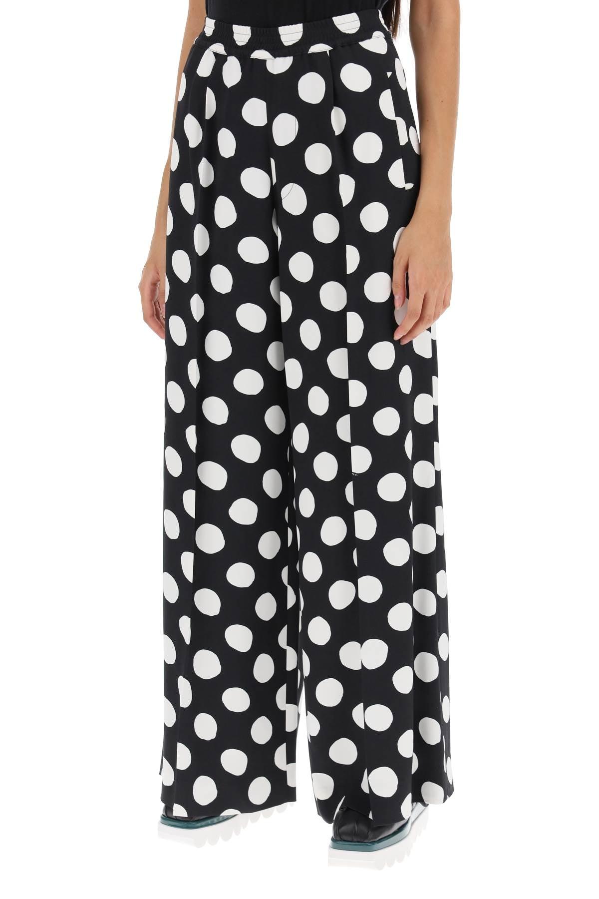 Marni Men's Polka Dot Wide-Leg Knit Trousers - Lily White - Size 40