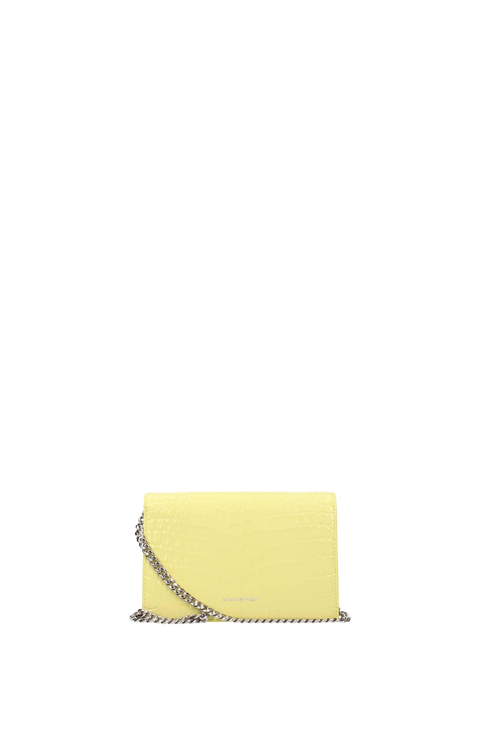 Alexander McQueen Clutches Leather Yellow Pastel Yellow | Lyst UK