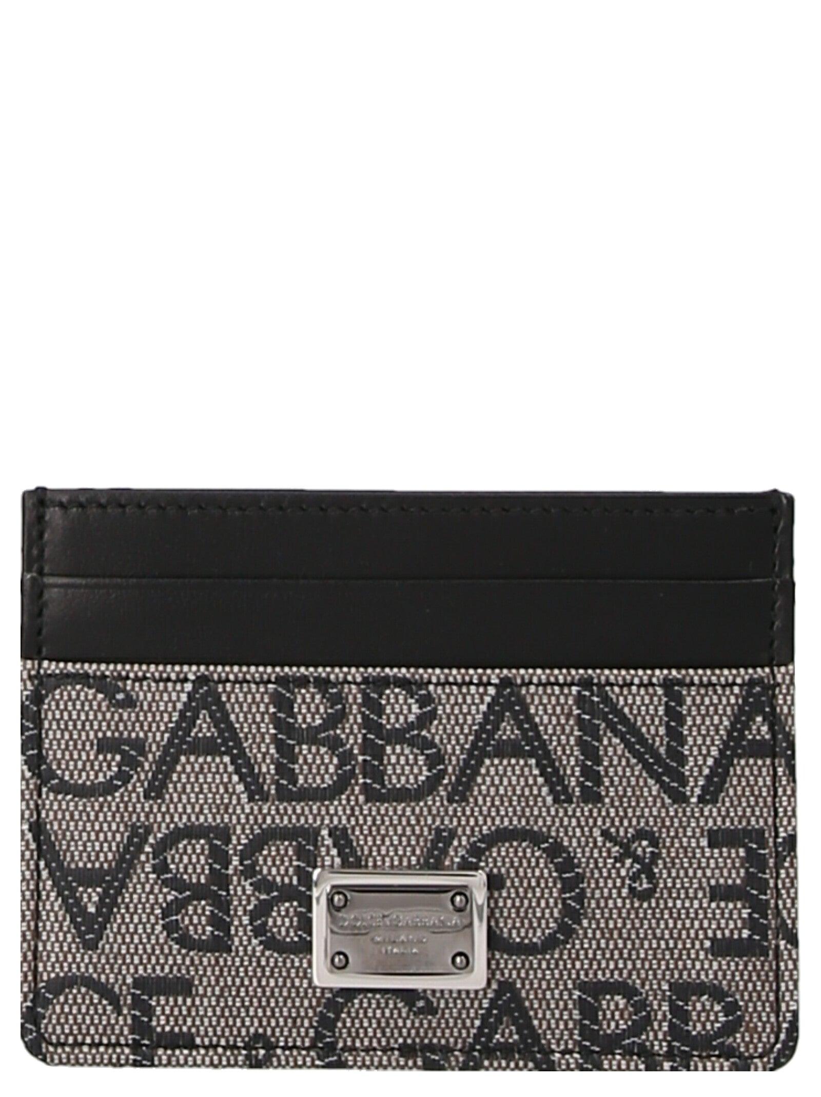 Dolce & Gabbana Jacquard Logo Card Holder in Black for Men