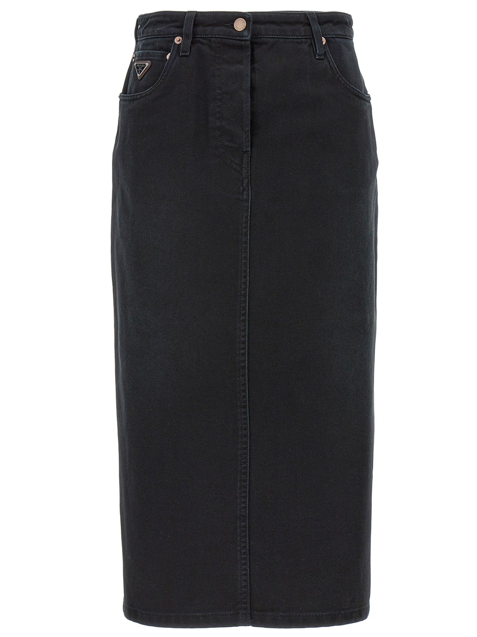 スカート PRADA Denim maxi skirt Denim maxi skirt in blue - Prada | Mytheresa