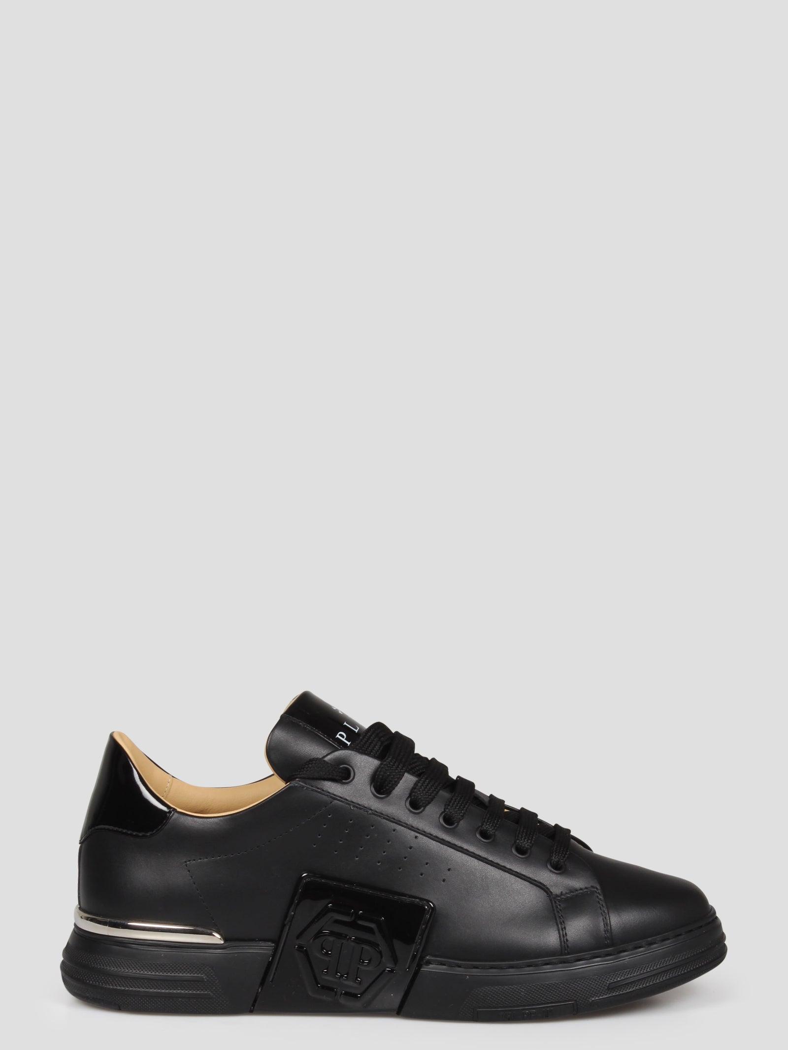 Philipp Plein Mix Leather Lo Top Sneakers Hexagon in Black Lyst UK