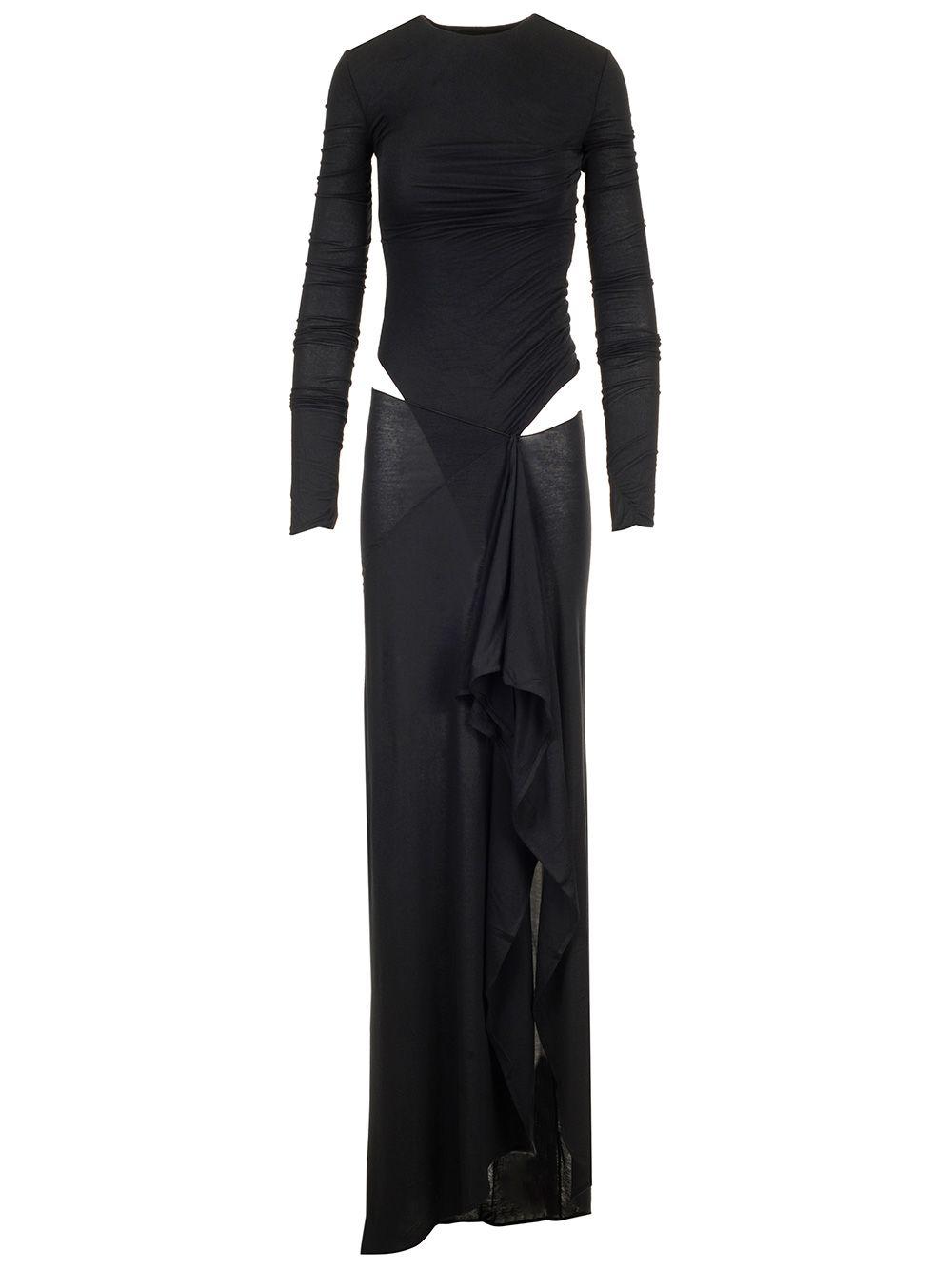 VIP【関税送料無料】希少 The Attico Long draped dress The Attico Long Draped Dress Dresses in Black | Lyst