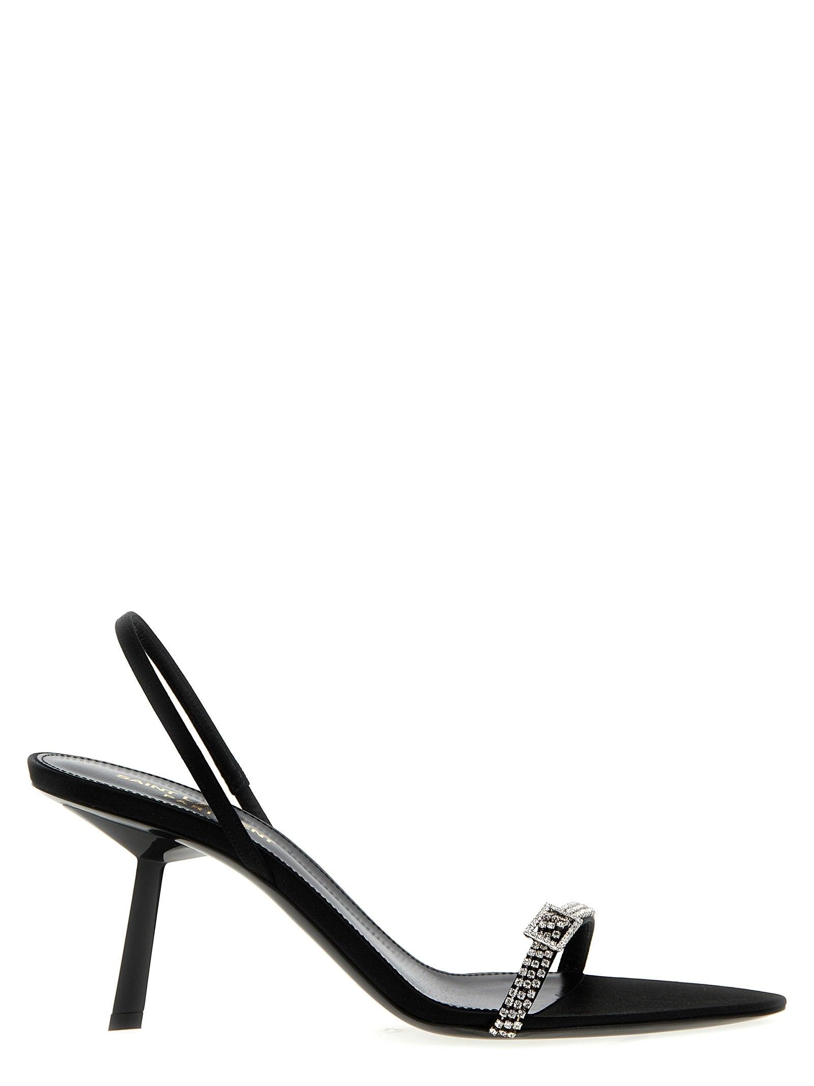 Saint Laurent Rendez-vous Sandals in Black | Lyst