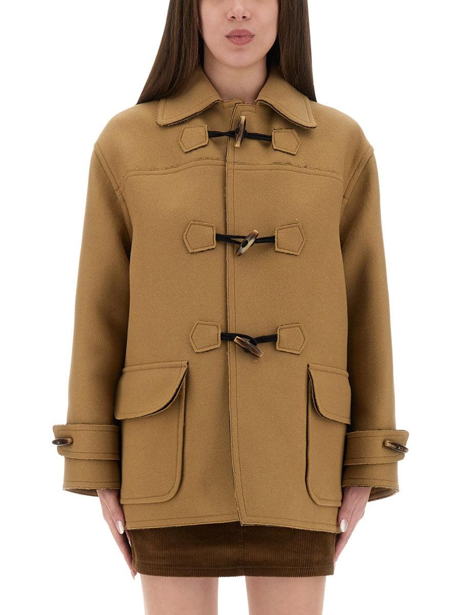 Moschino Classic Duffle Jacket With Toggle Closures in Natural | Lyst