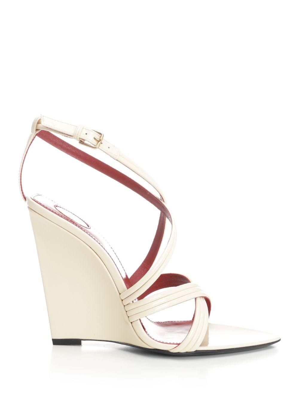 【関税&送料込】Saint Laurent Rossi Wedge Sandal Saint Laurent Rossi Scarpe Basse in Metallic | Lyst
