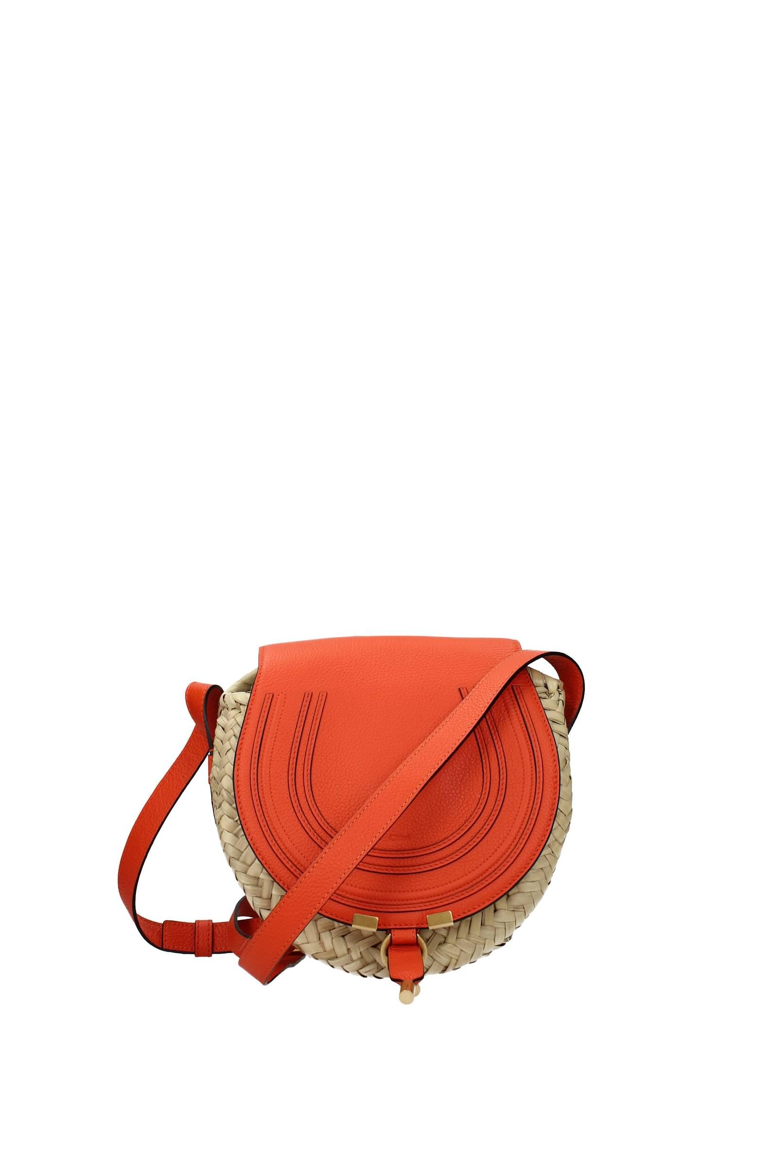 Chloé Crossbody Bag Marcie Raffia Beige Rust in Red Lyst