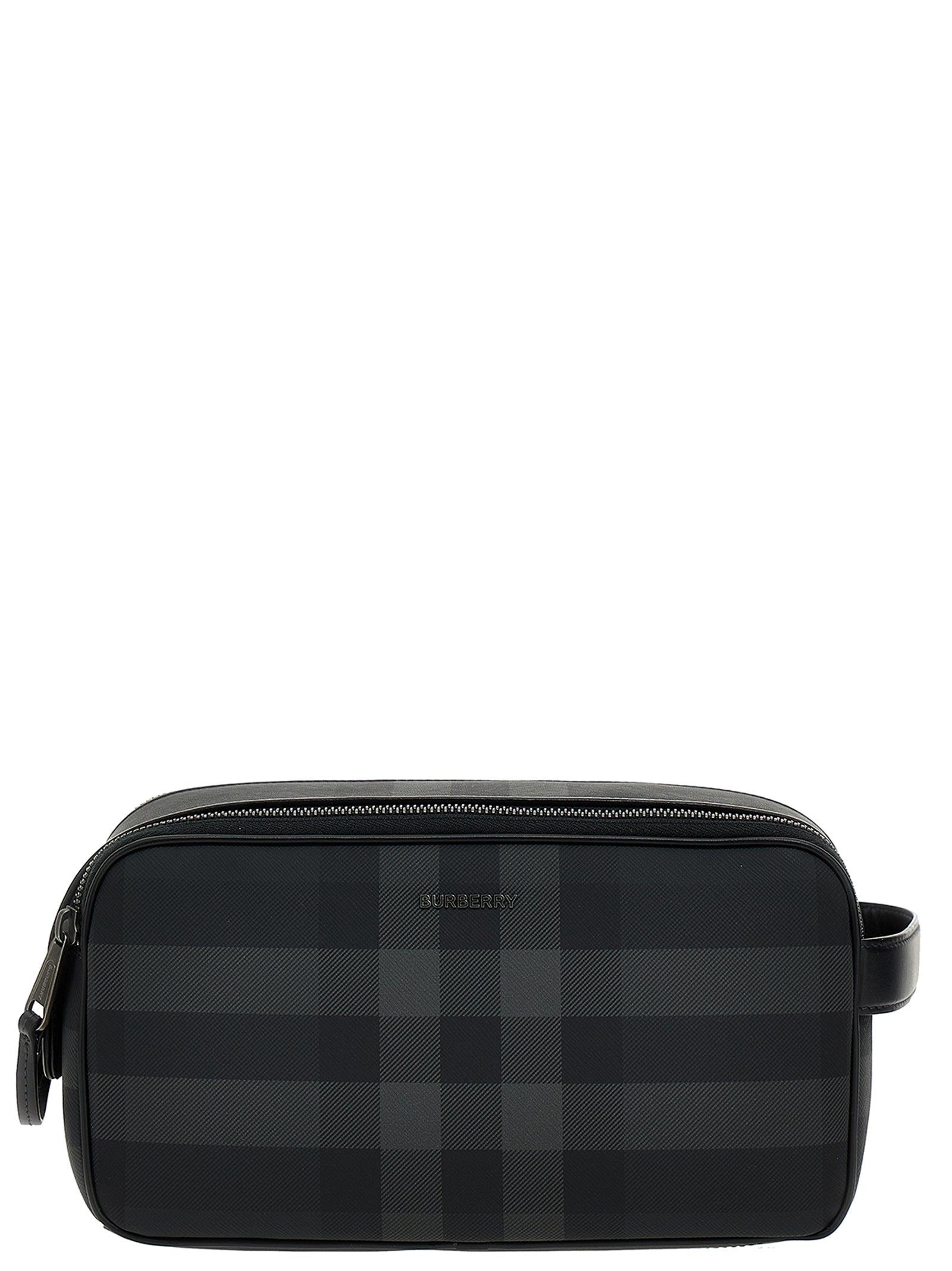 Burberry Check Make-up Bag Beauty Gray in Men | Lyst