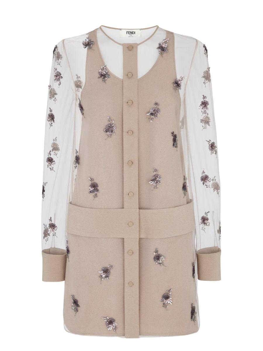 ワンピース FENDI Cappuccino Wool Blend Mini Dress Fendi Cappuccino wool blend mini dress - Dresses & Skirts