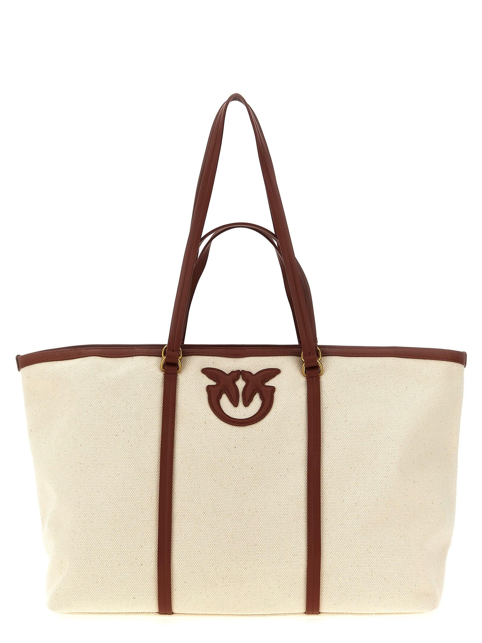 トートバッグ PINKO 'Miranda' large shopping bag Pinko 'Miranda' Large Shopping Bag in Natural | Lyst