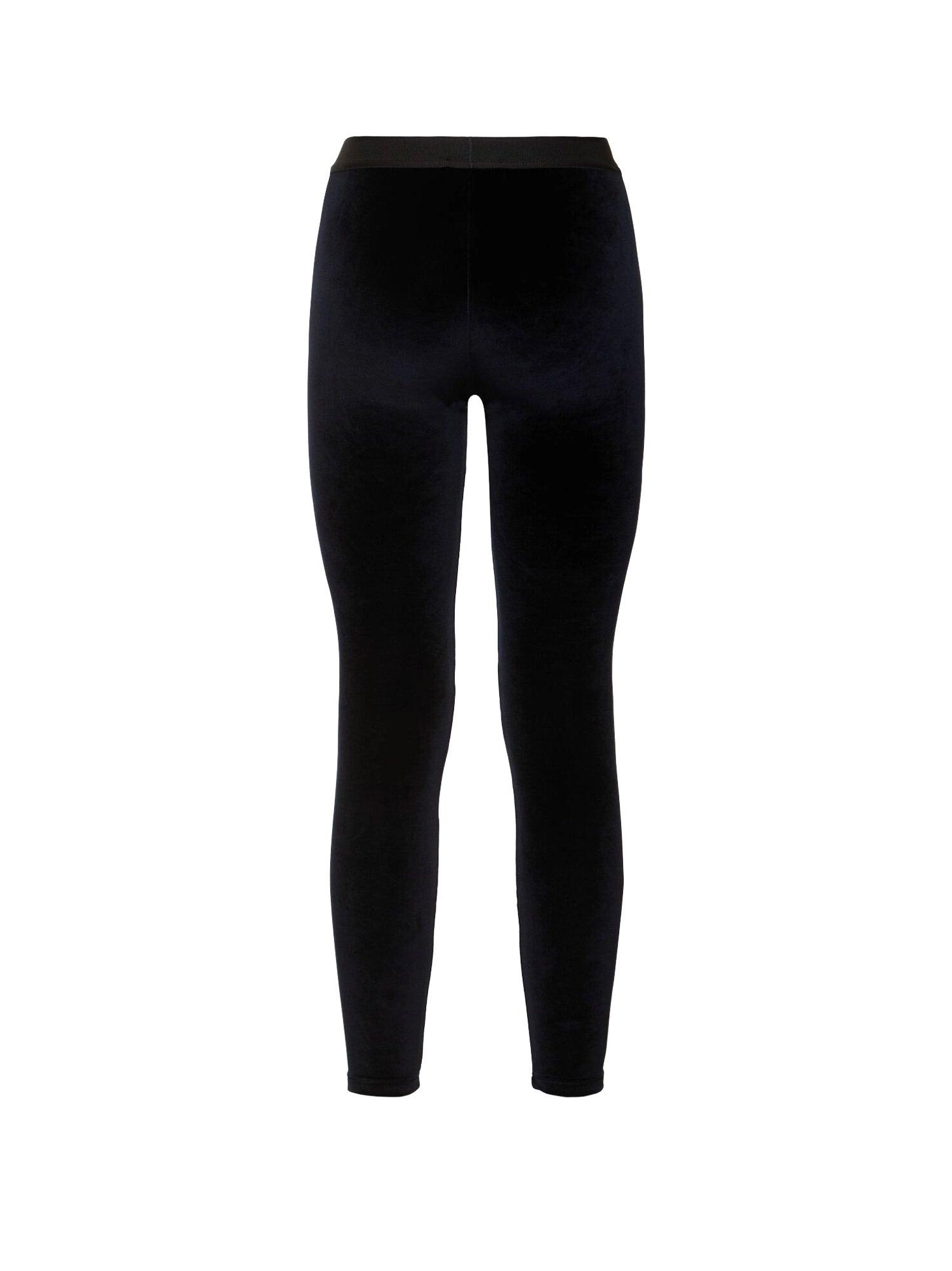 ボトムスその他 TOM FORD Black Leggings with Branded Band in Velvet Woman New Tom Ford Stretch Velvet Signature Black Legging Women's